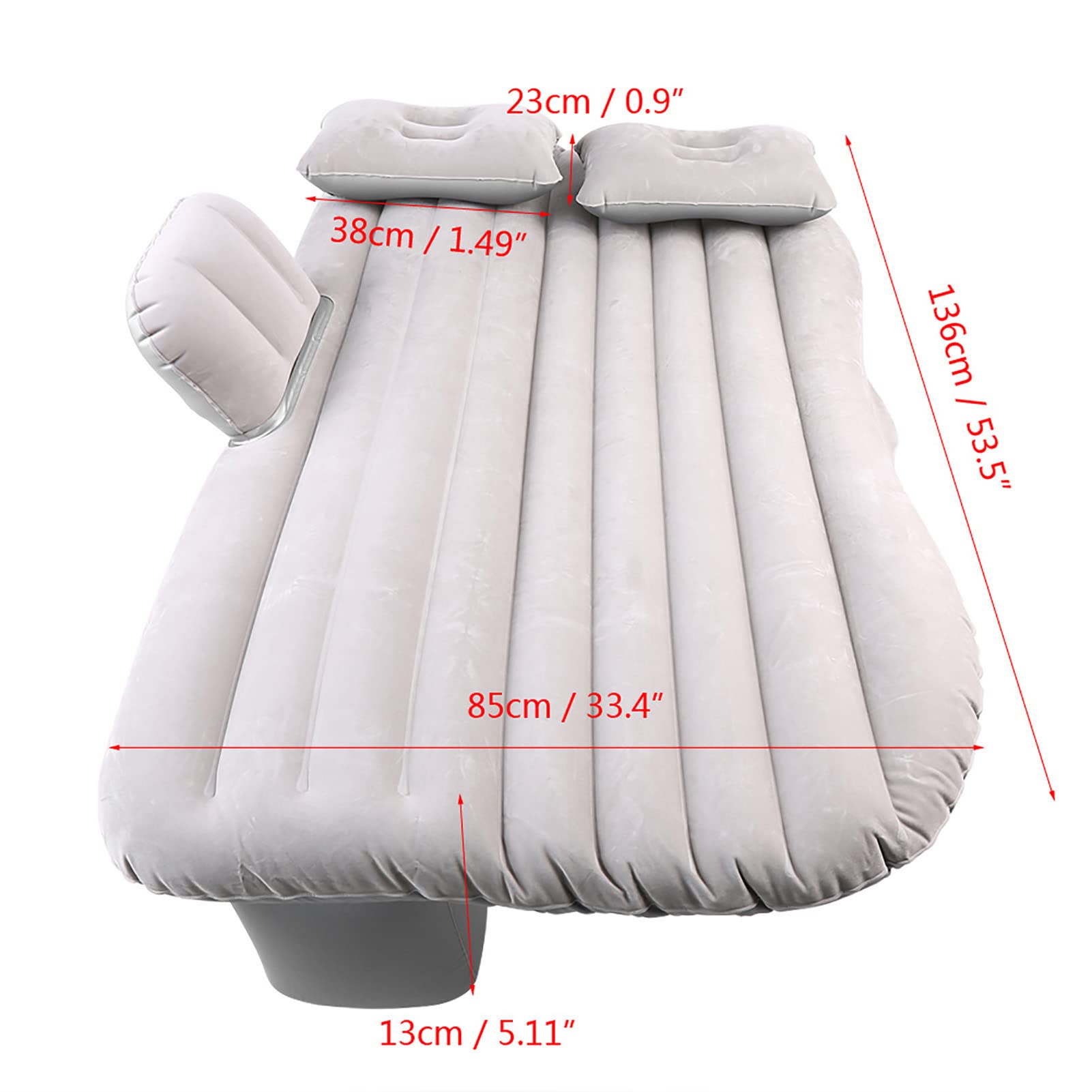 Ejoyous Lit Gonflable Voiture PVC Gris + Pompe 12V