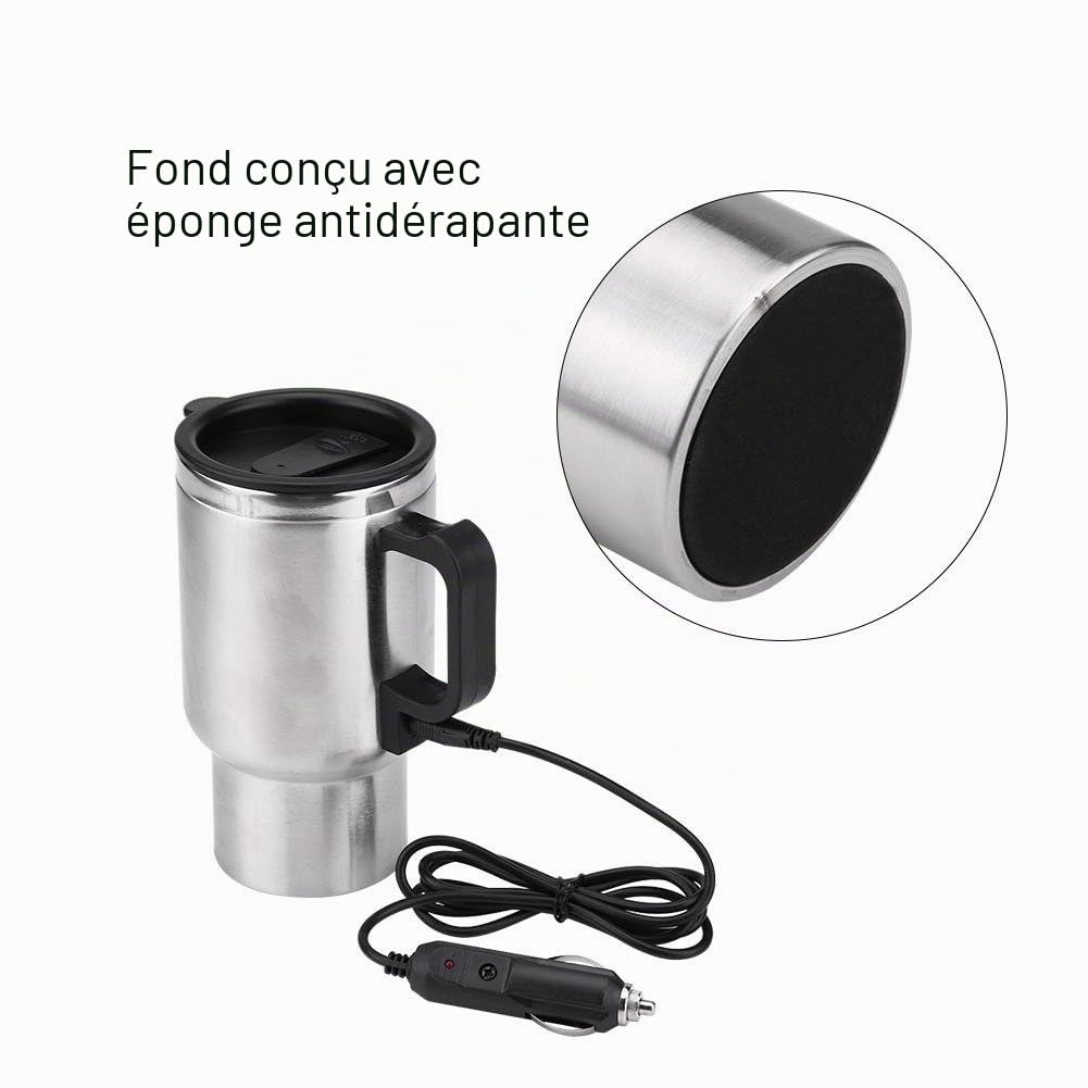 Jadeshay Articles Ménagers bouilloire voiture 12V 65°C 750 ml inox