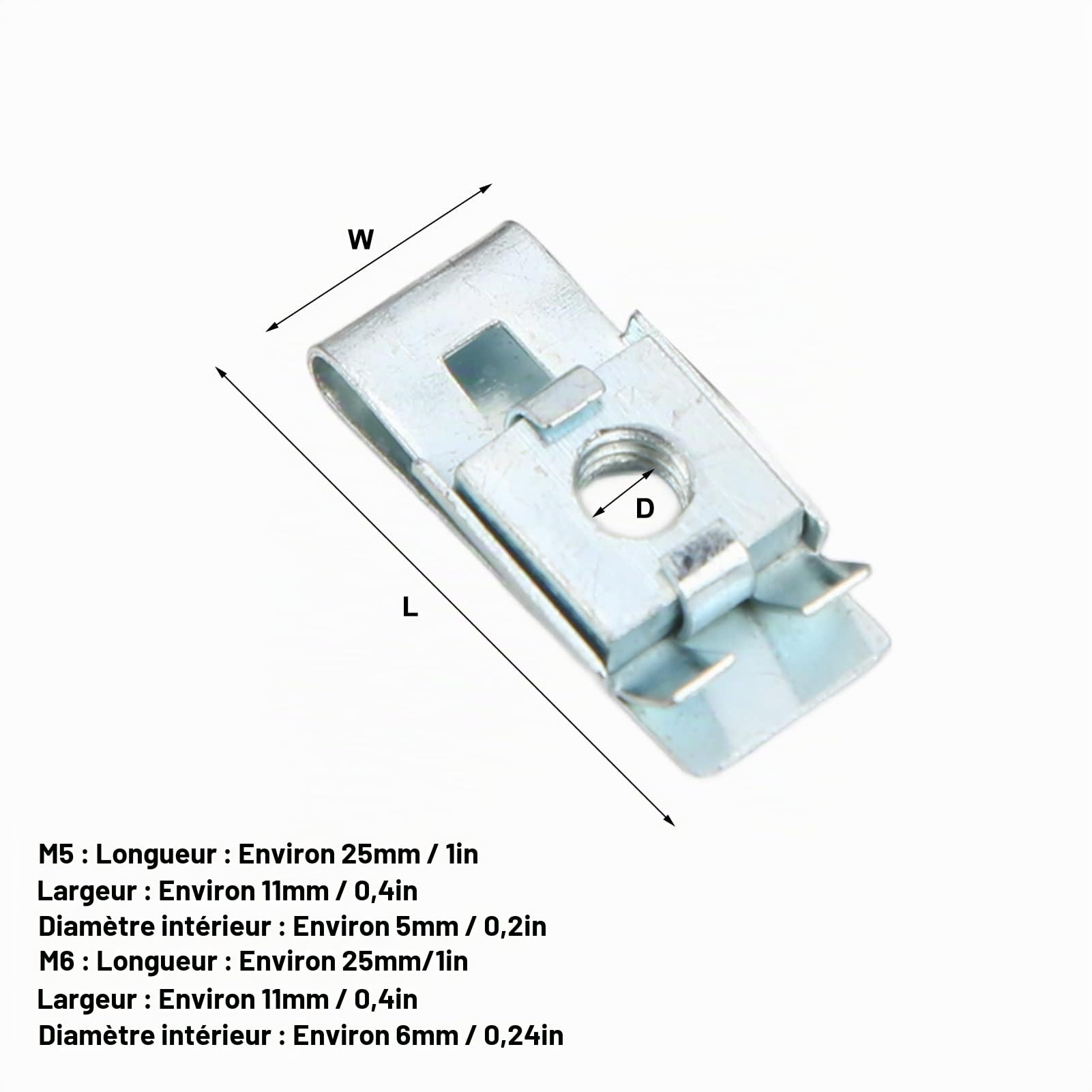 Tissting VEHICLE BOAT clip écrou U M5 M6 kit 120 pièces
