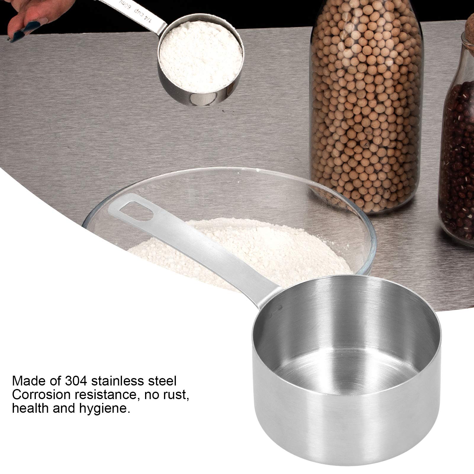 Tissting Tasse à mesurer inox 1/4 cup avec échelle