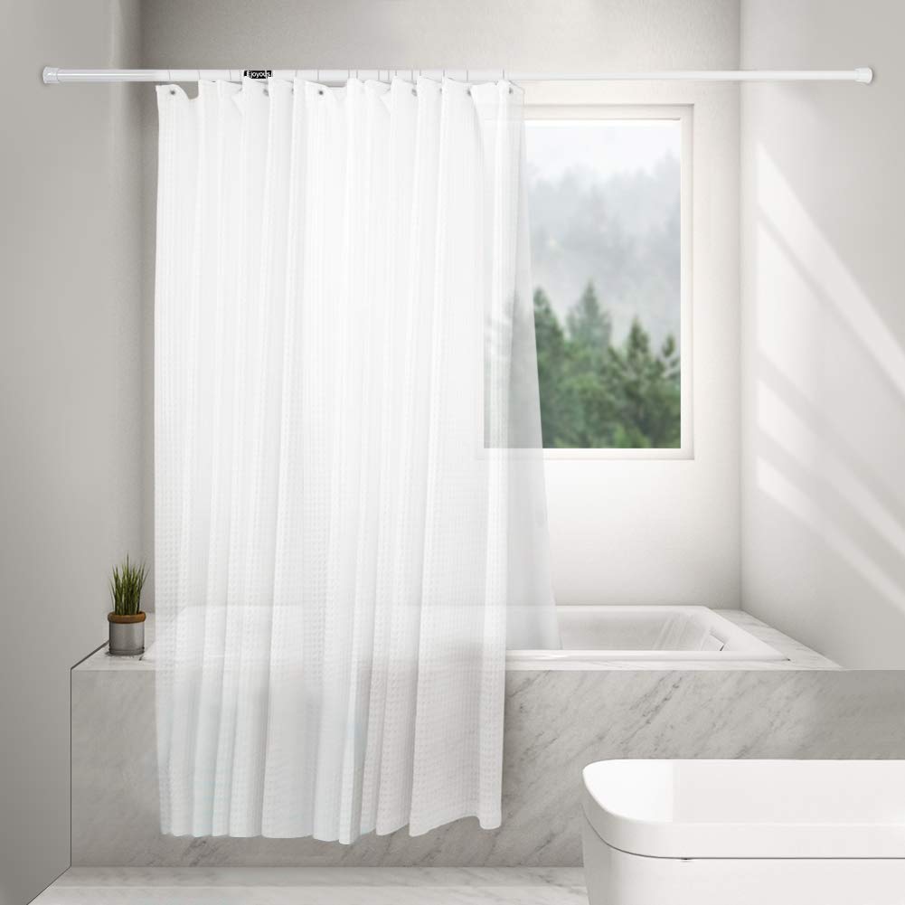 Ejoyous Bathroom tringle rideau extensible 55-90cm blanc alu