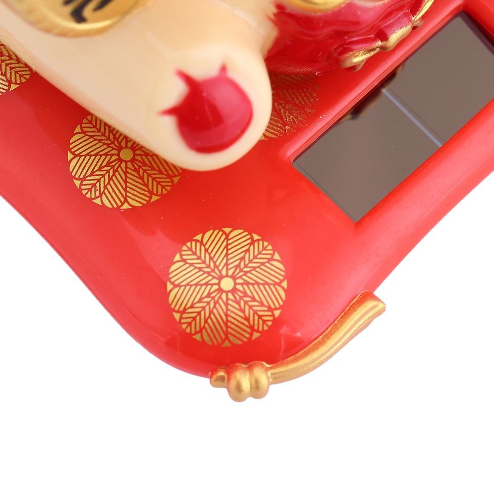 Jadeshay Maneki Neko Chat Solaire Jaune Porte-Bonheur 7cm