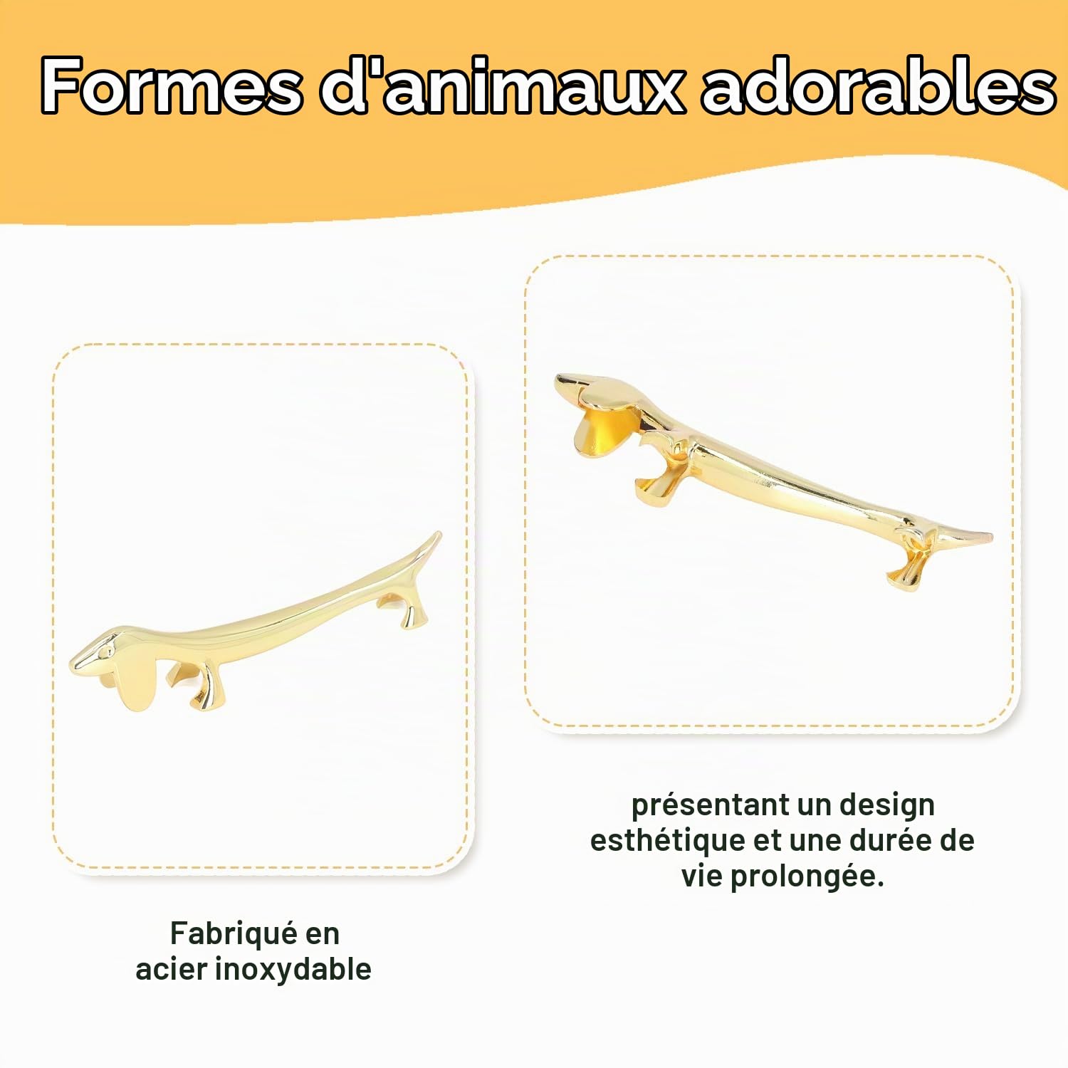 Tissting Repose-baguettes inox 4 pièces modèle Chien