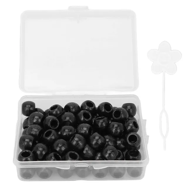 Tissting Perles Barbe Dreadlocks Plastique Noir 70 Pièces