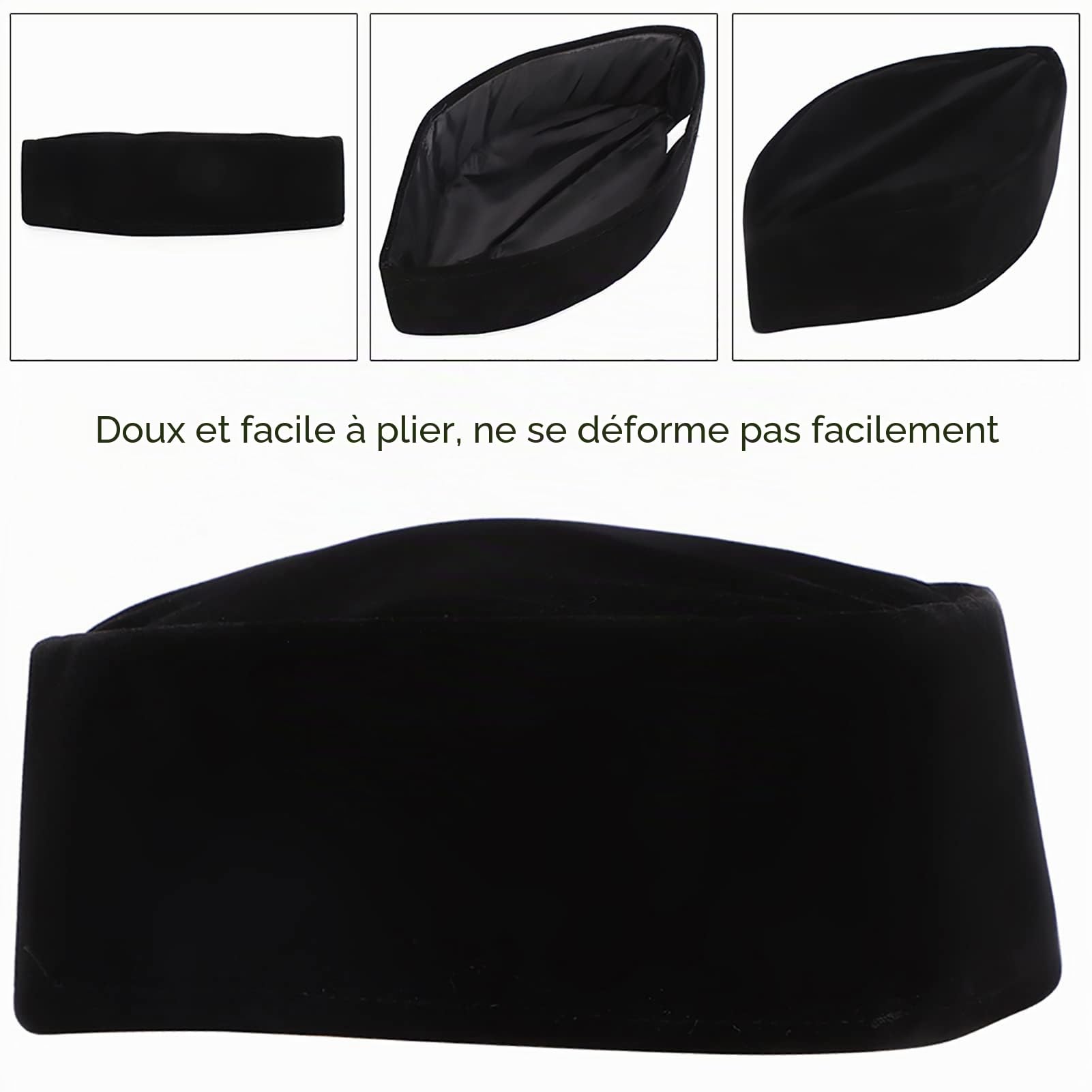 Tissting Chapeau musulman velours noir 59 cm homme