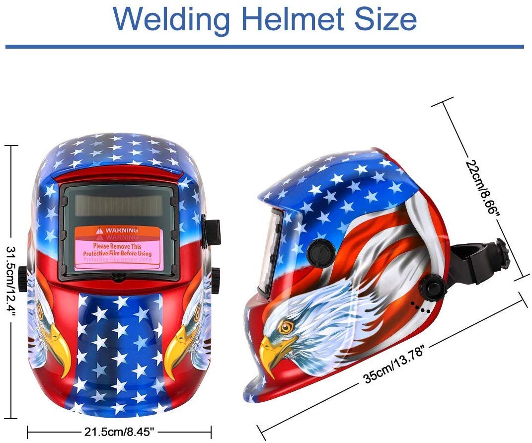 Ejoyous Home Improvement Tool casque de soudage auto 4/9-13 rouge bleu