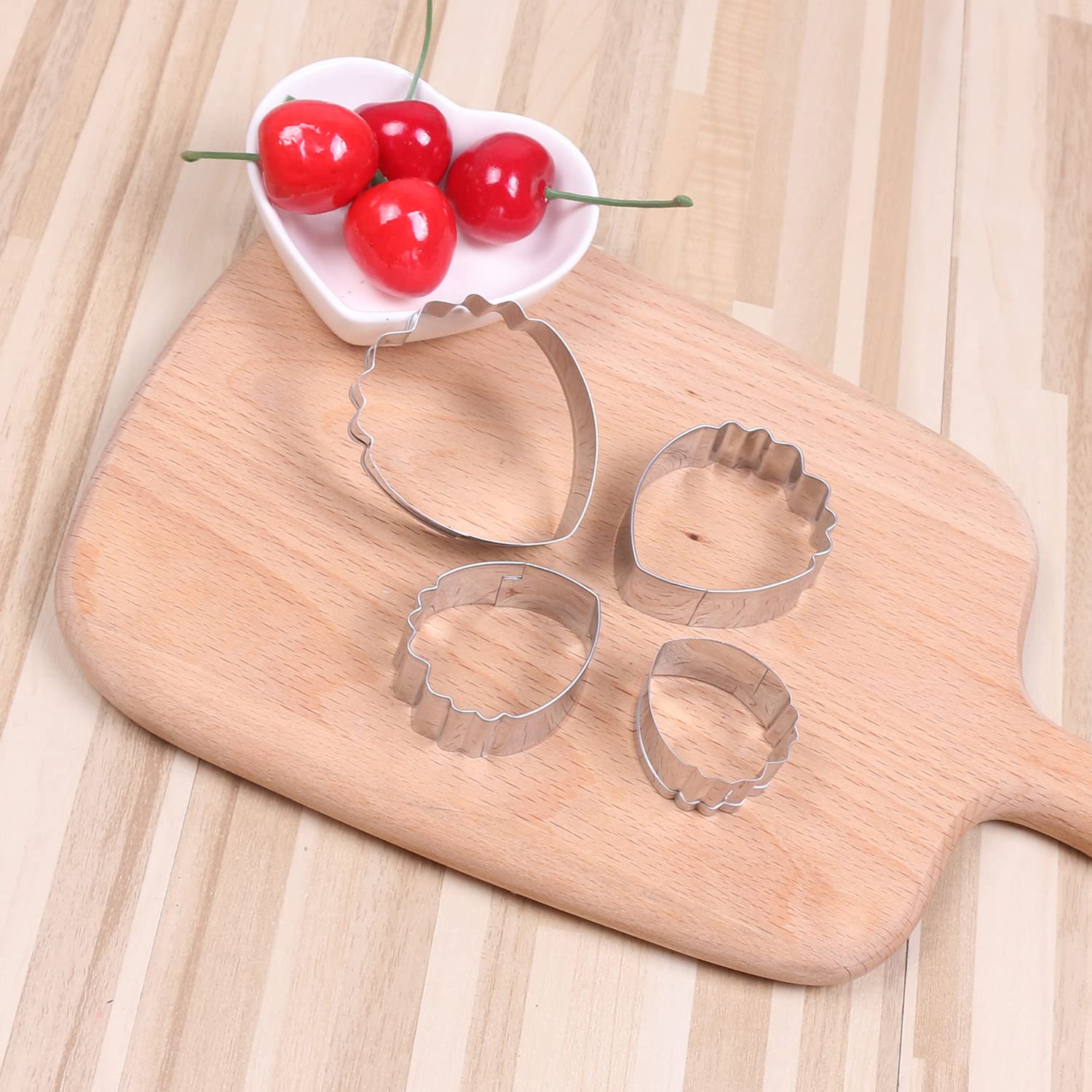 Tissting Emporte-Pièce Pivoine Inox Lot de 4 Biscuits