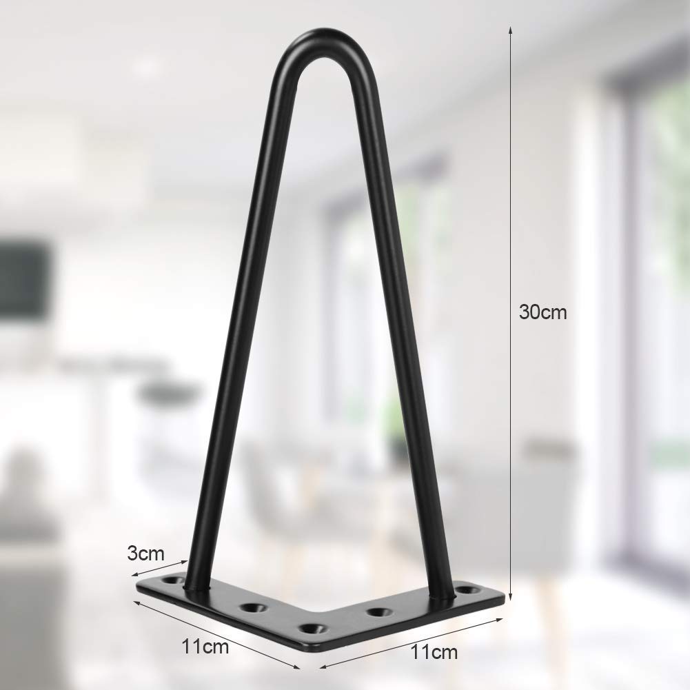 Ejoyous Home Improvement Tool pieds table epingle 30 cm noir lot 4