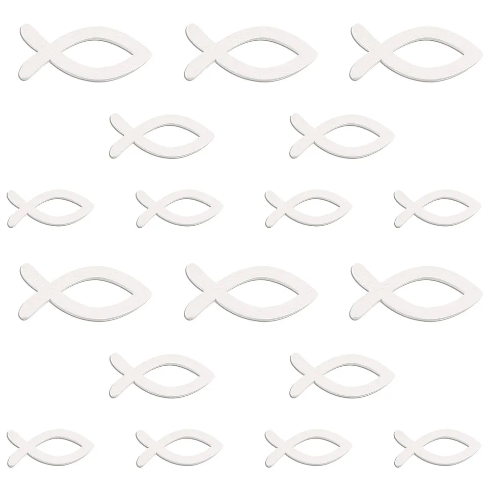 FEPITO Party Decorations poisson bois blanc 180 pcs décoration