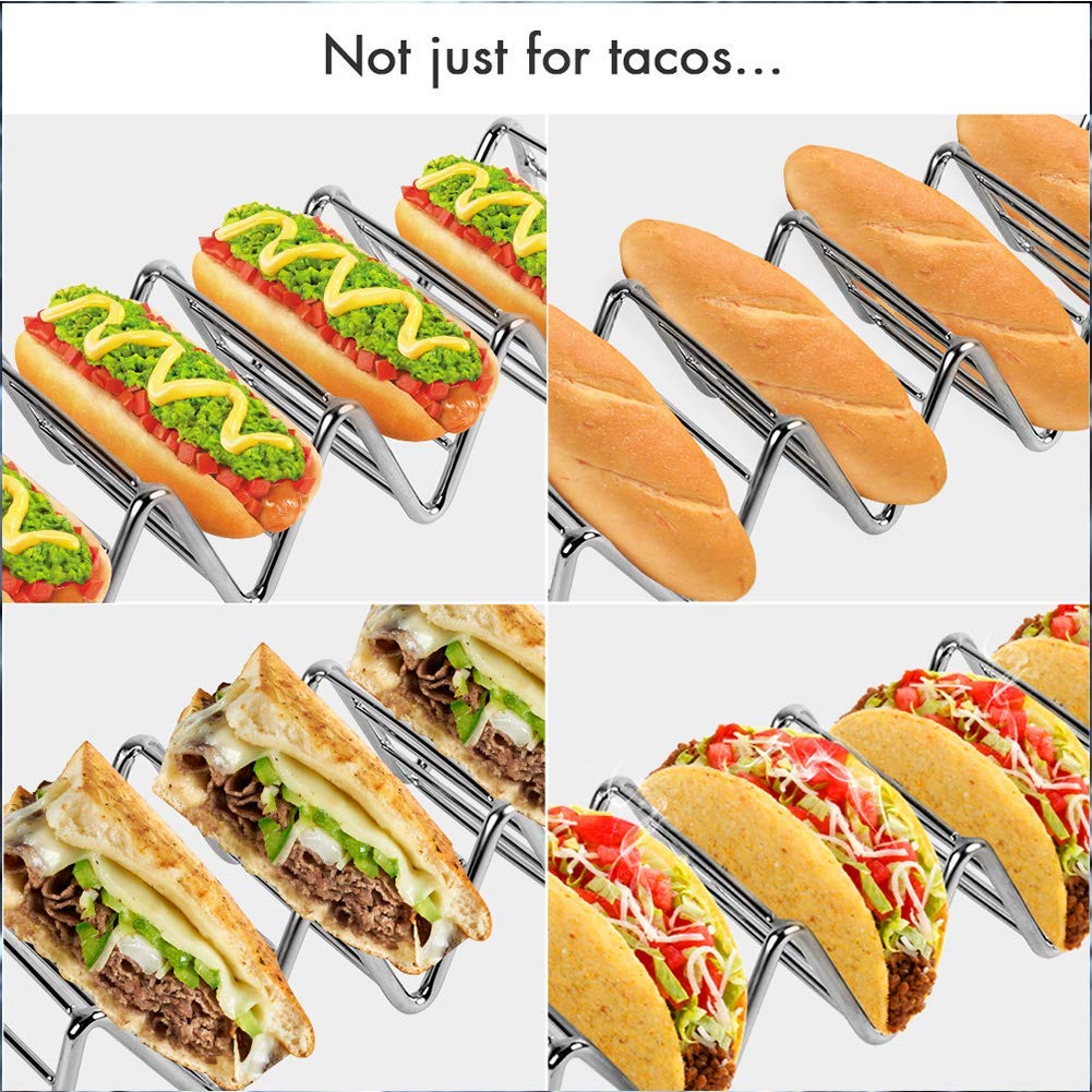 Ejoyous porte tacos inox lot 2 pour 8 à 10 tacos
