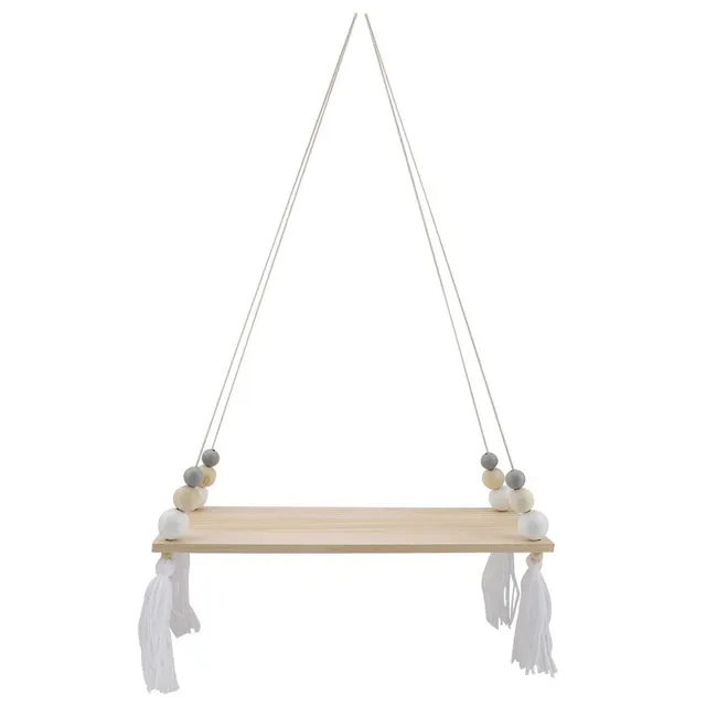 Tissting Étagère Murale Suspendue Gris Blanc Bois 39cm