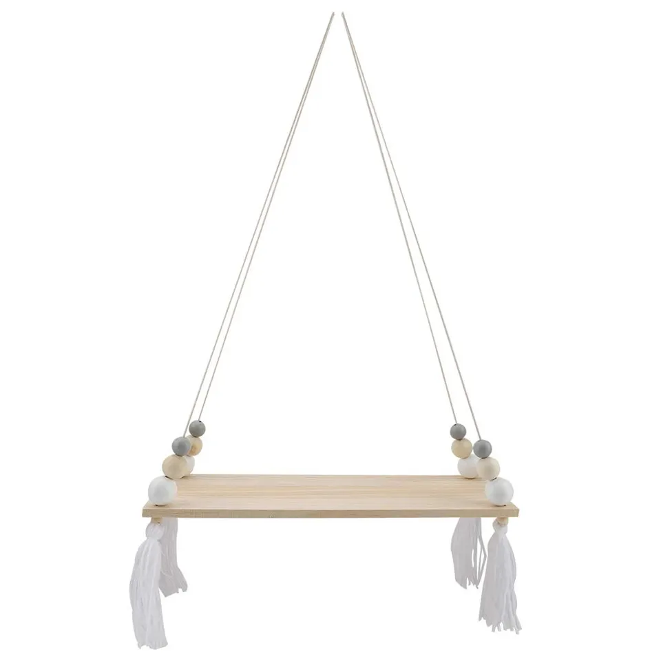 Tissting Étagère Murale Suspendue Gris Blanc Bois 39cm