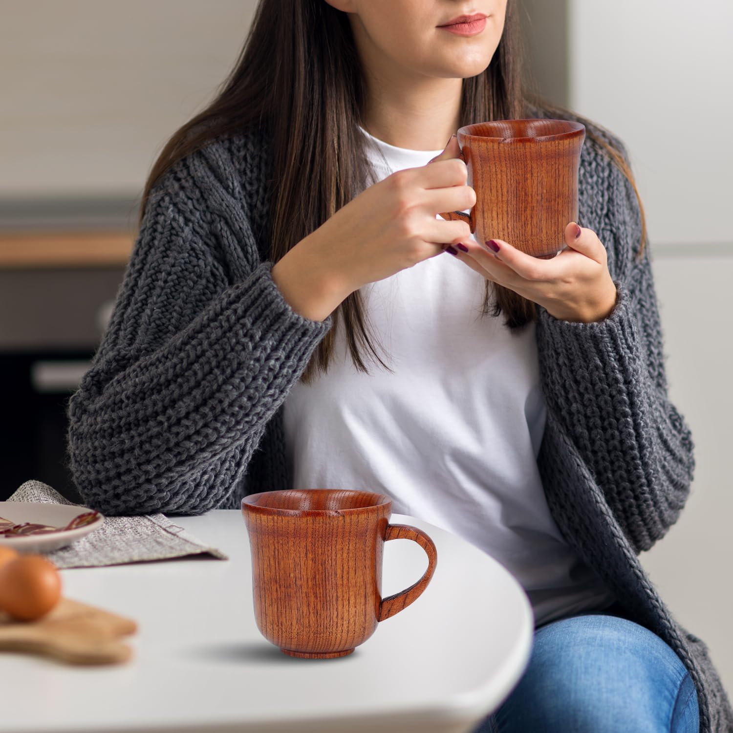Tissting Tasse Café Bois 300ml Poignée Isotherme