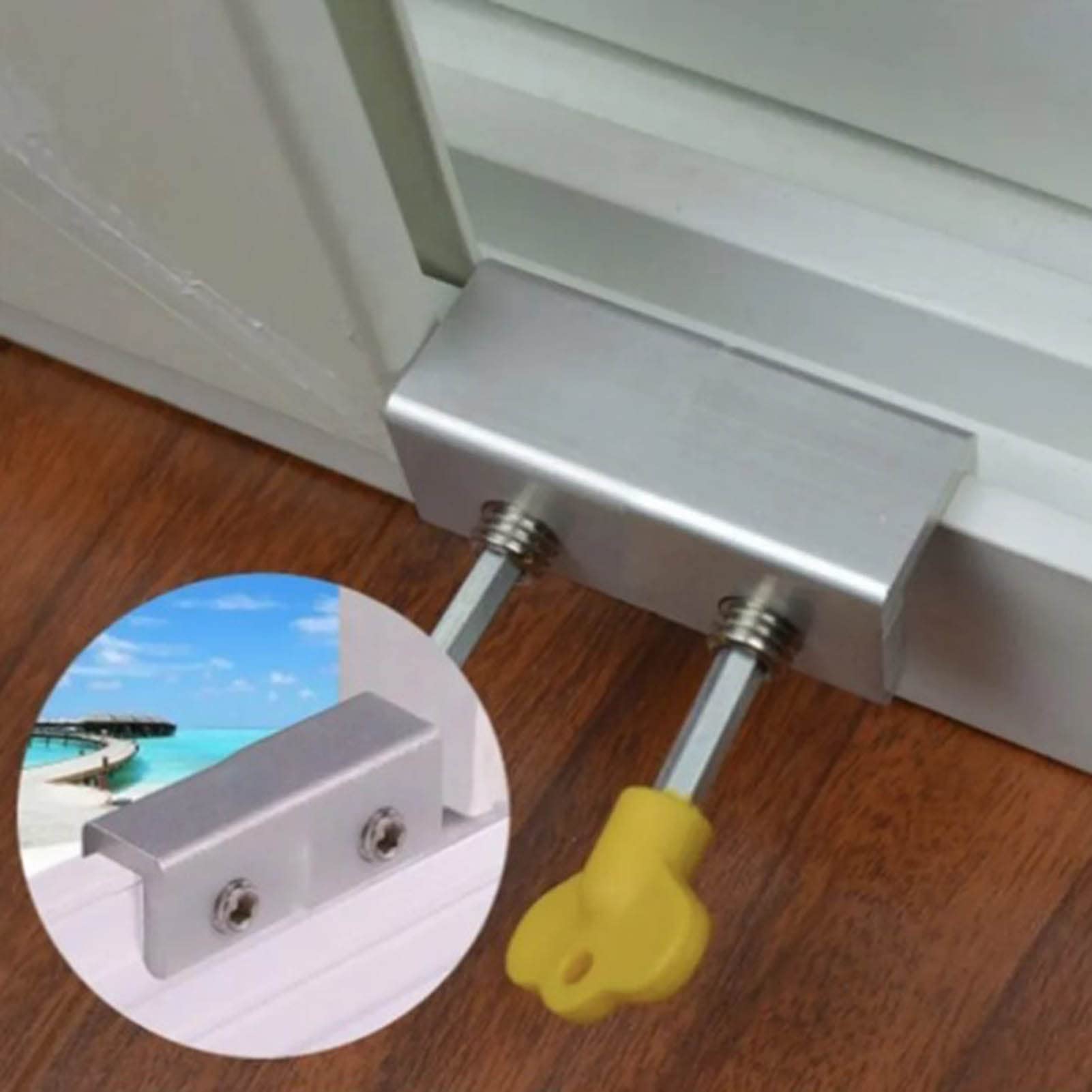 Tissting Verrou Porte Coulissante Noir Acier Lot de 4