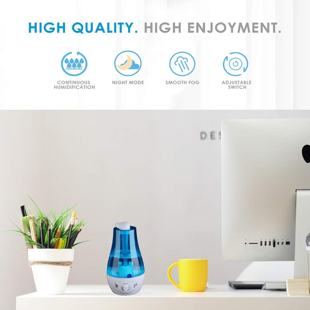 Ejoyous Living Room Humidificateur Ultrasons 3L Bleu