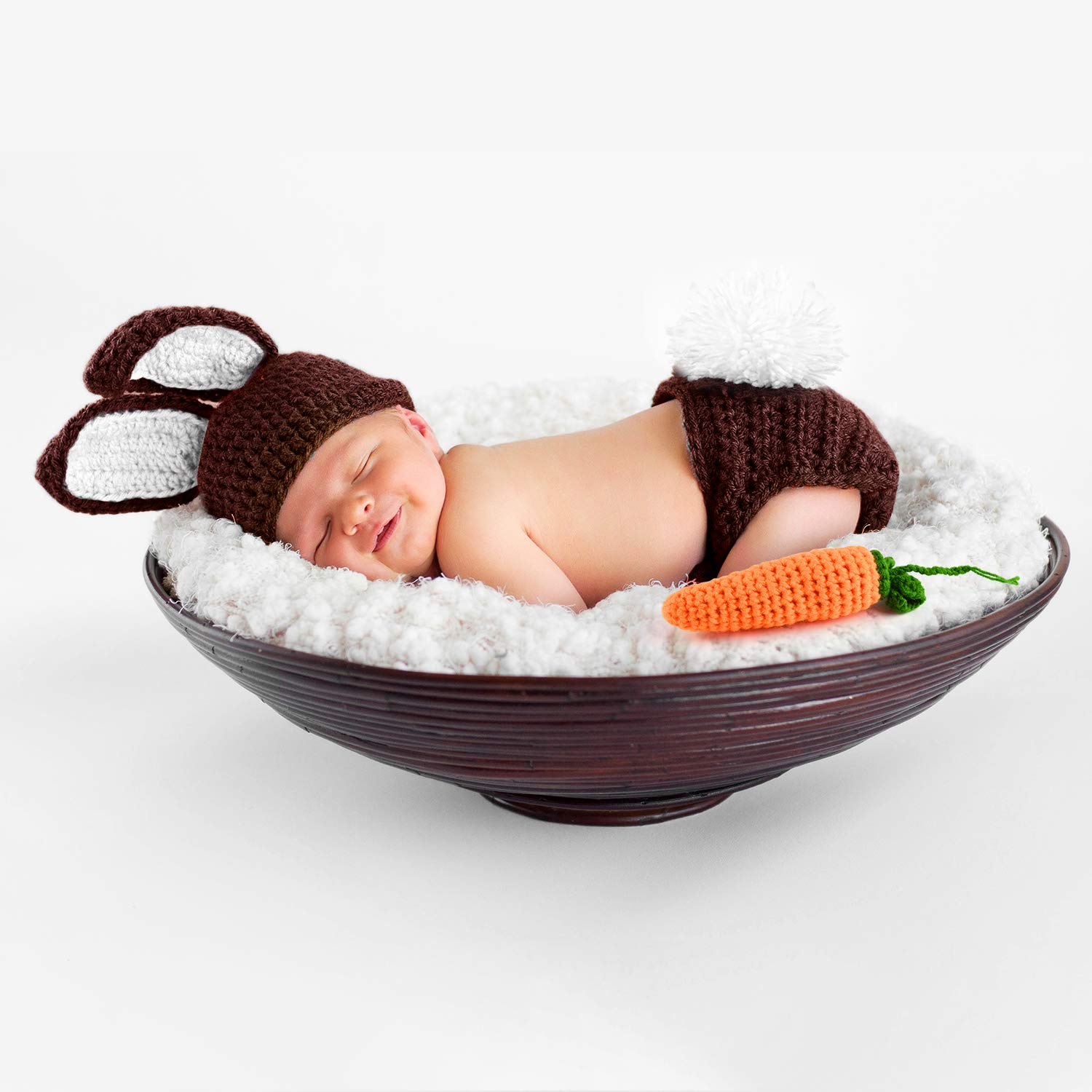 FEPITO Lapin Pâques Costume Bébé Crochet Bonnet + Short