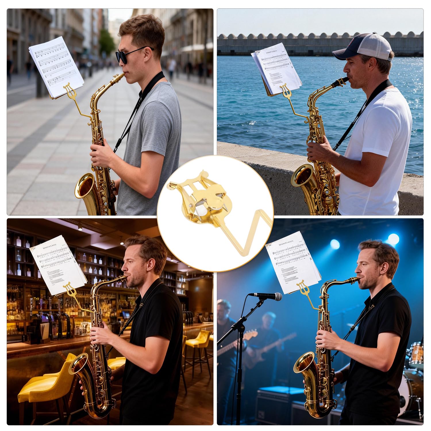 Tissting DIY pince partition saxophone alto ténor doré