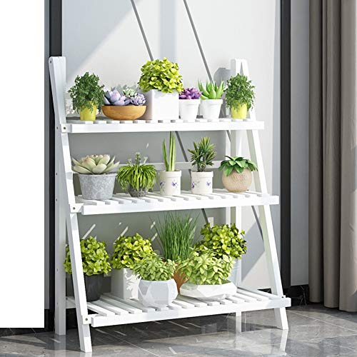Ejoyous Étagère Plantes Bambou 3 Niveaux 70x40x96 Pliable