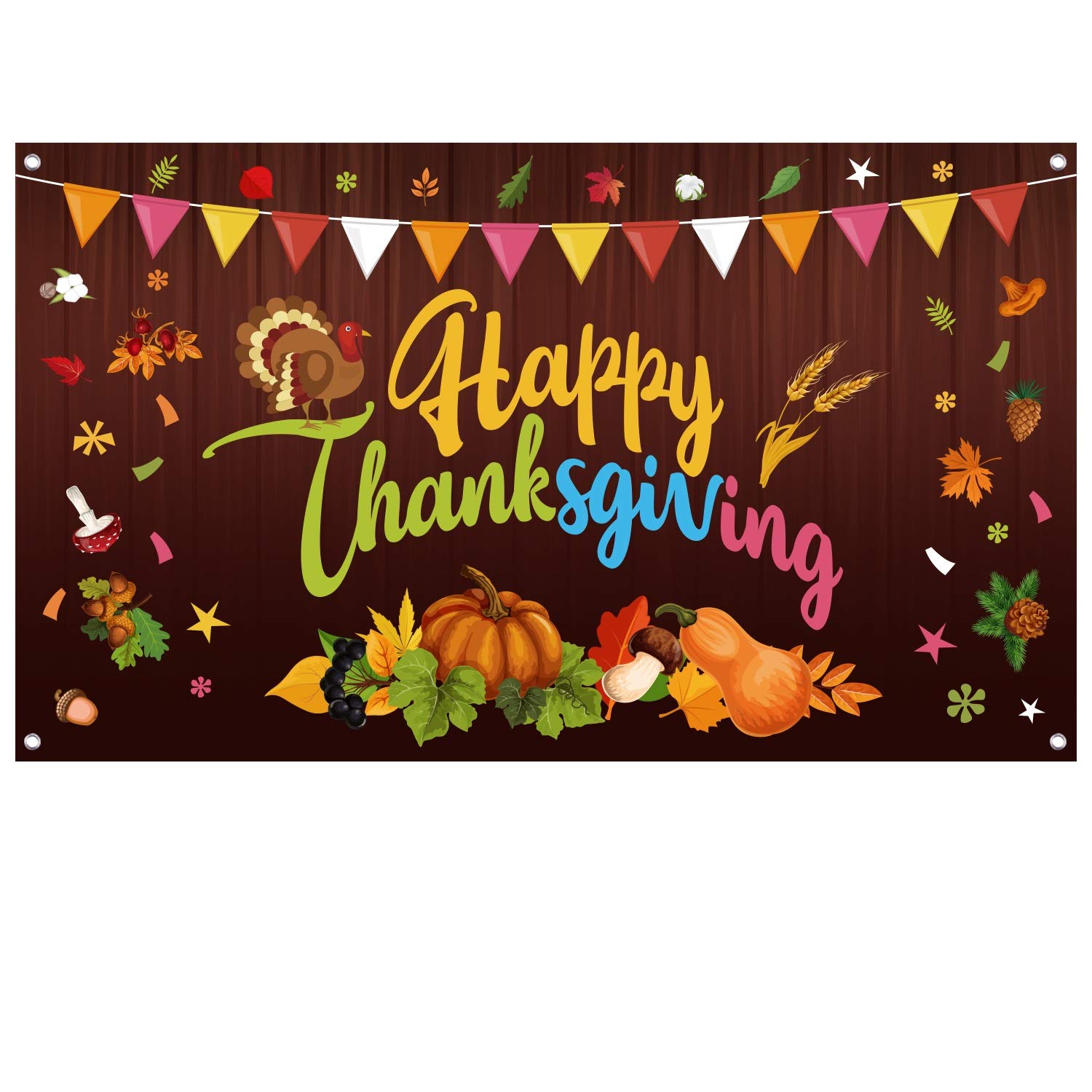 FEPITO Party Bannière Thanksgiving 180x105 cm Automne Dinde
