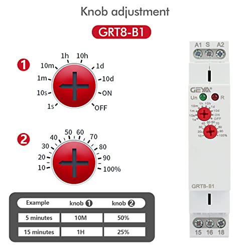 Jadeshay GRT8-B1 Relais Temporisé 220V Rail DIN