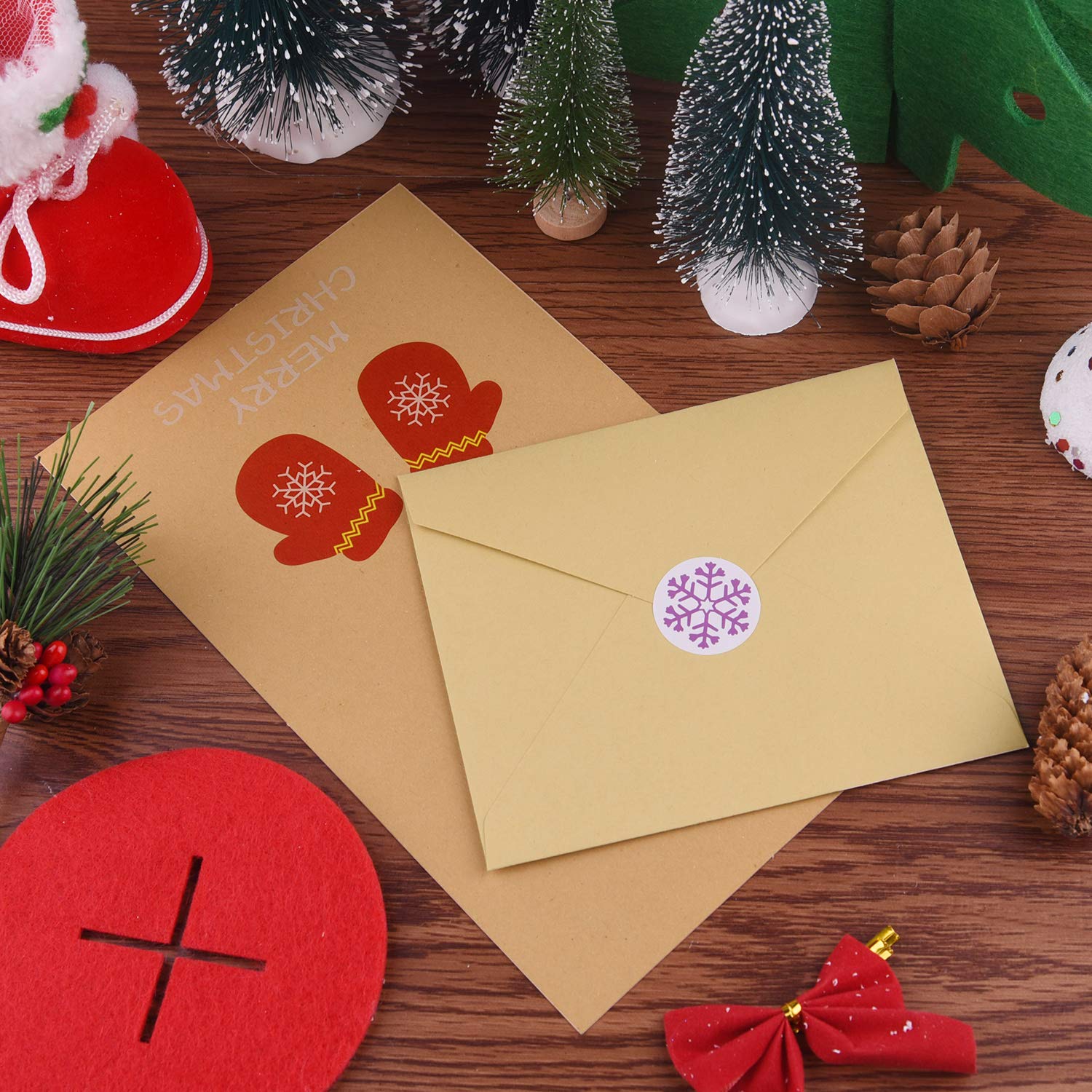 FEPITO Cartes Vœux Noël Kraft 30 Pièces + Enveloppes