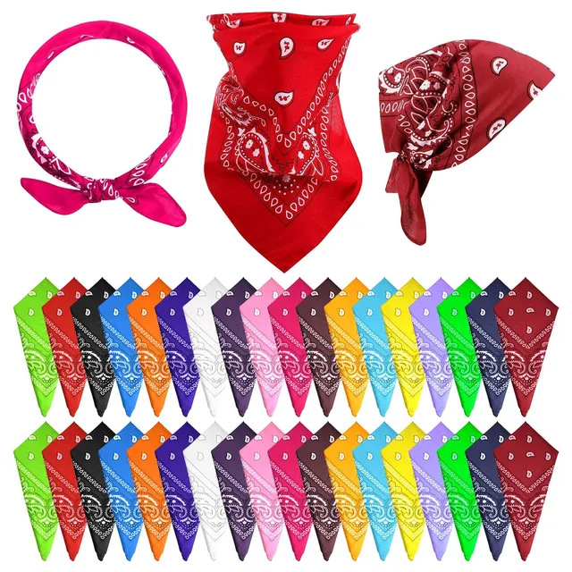 FEPITO Lot 36 Bandanas Cowboy Paisley Foulard Coton