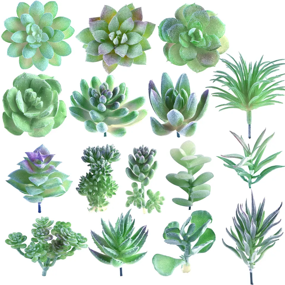 FEPITO Plantes Succulentes Artificielles Vertes 16 Pièces