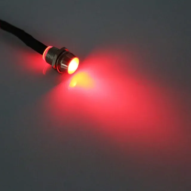 Ejoyous Voyant LED métal 12V 8mm rouge lot 4