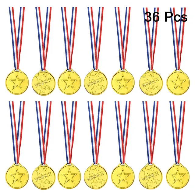 FEPITO Party Decorations médaille or plastique 36 pièces