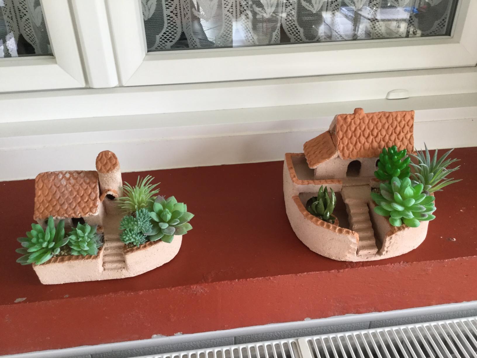 FEPITO Plantes succulentes artificielles vertes x15 mini
