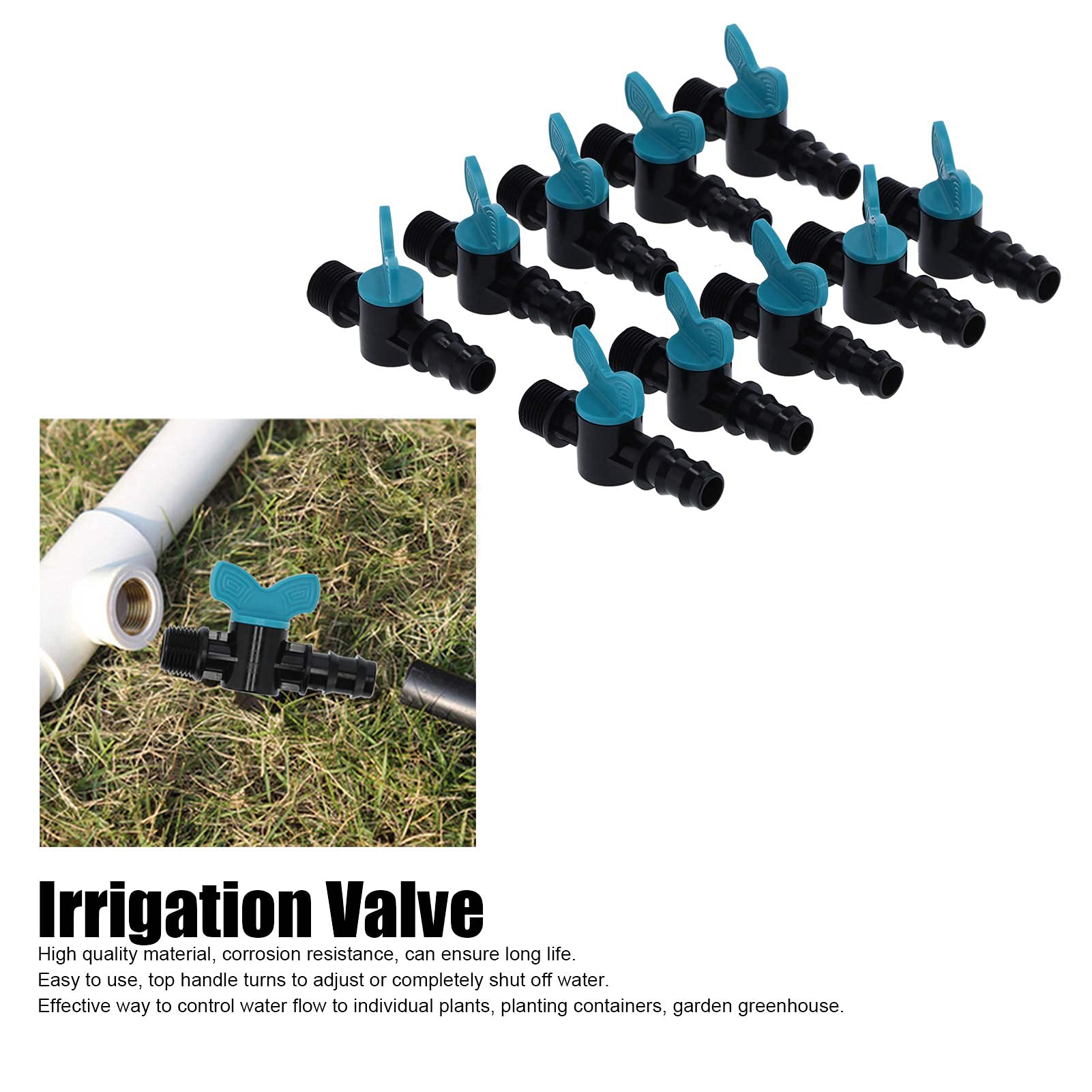 Tissting Gardening Tools vanne irrigation 1/2 pouce lot 50