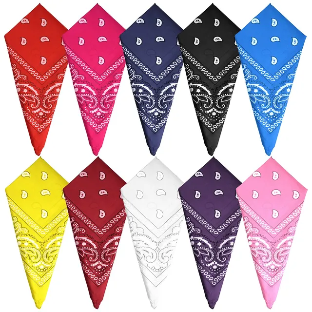 FEPITO Bandanas paisley coton x10 multicolore adulte