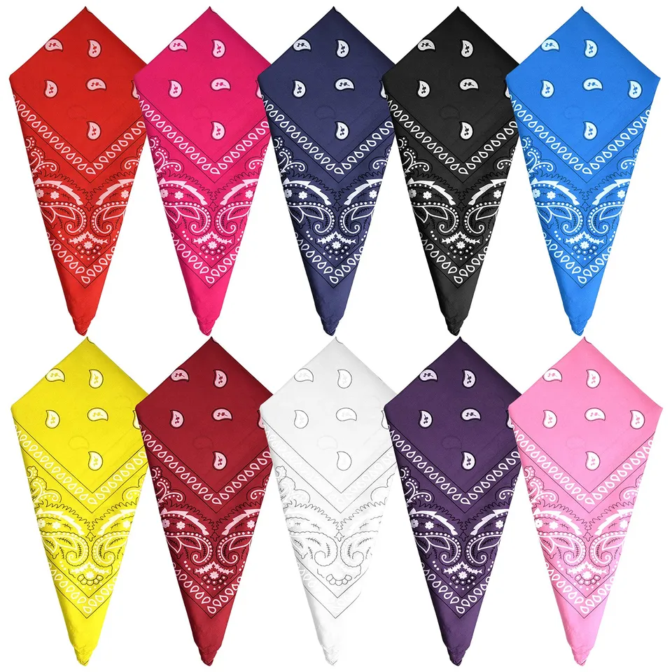 FEPITO Bandanas paisley coton x10 multicolore adulte