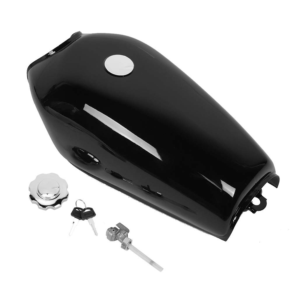 Tissting Réservoir Essence Moto 9L Noir Brillant CG125
