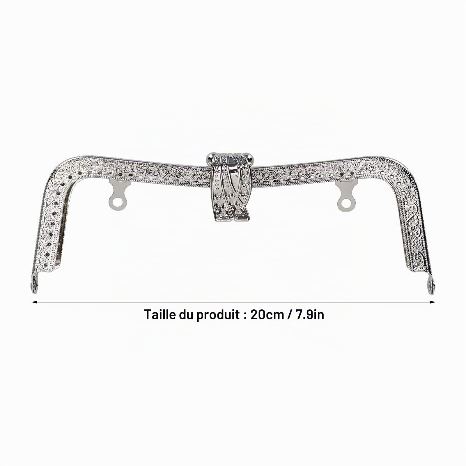 Tissting Fermoir Sac à Main Métal 20 cm Argent