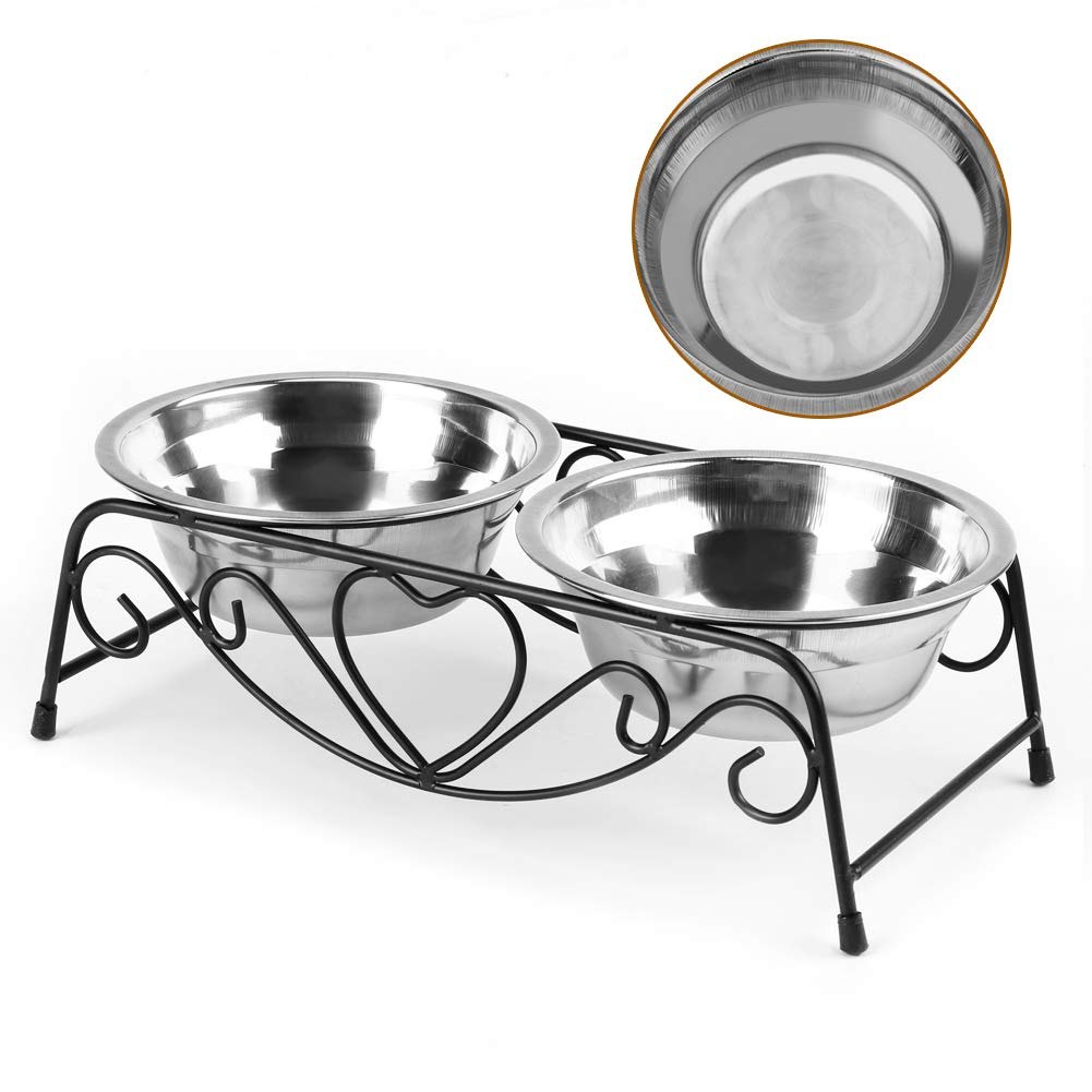 Ejoyous Living Room Gamelle Double Inox Surélevée Chien Chat