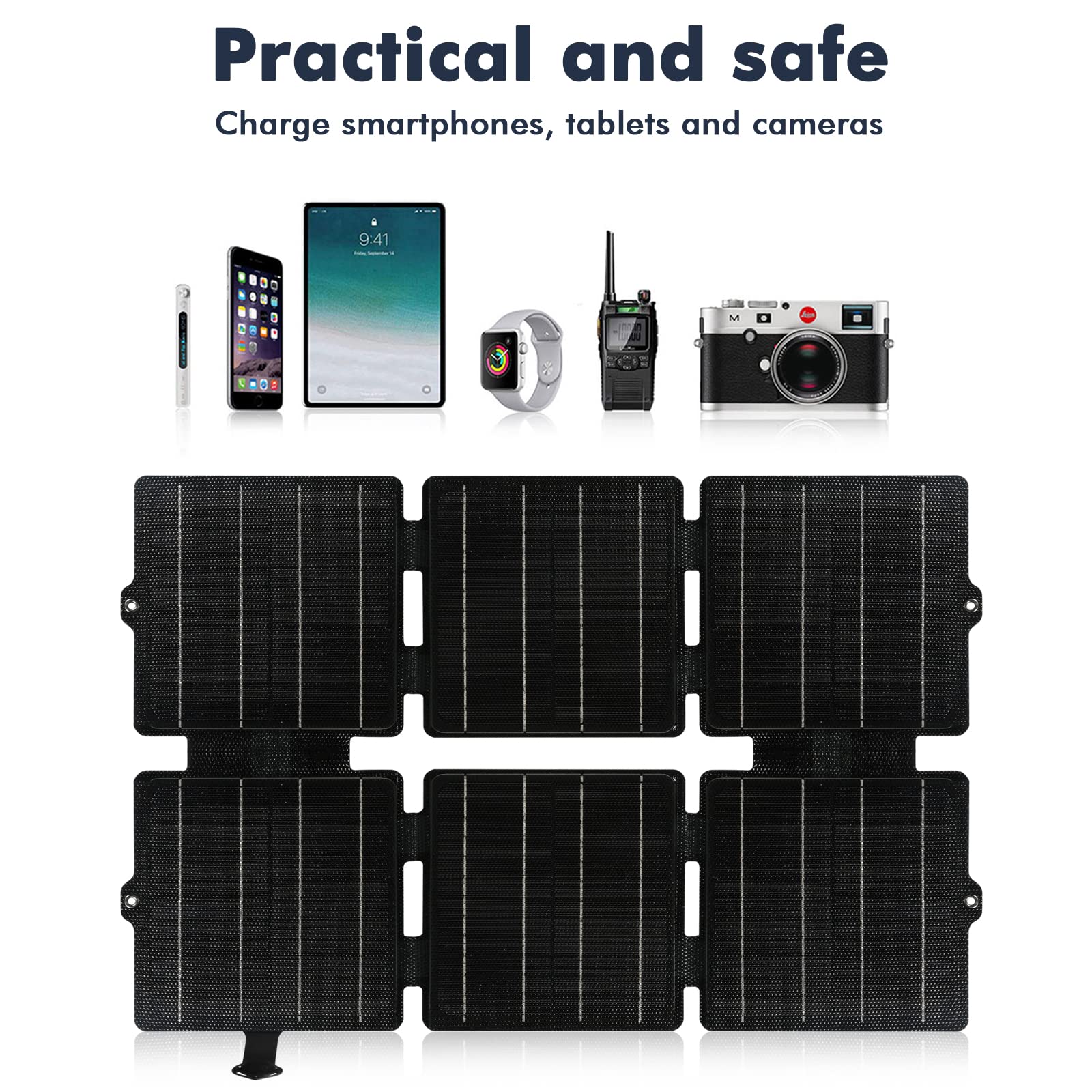 Jadeshay chargeur solaire pliable 42W monocristallin USB