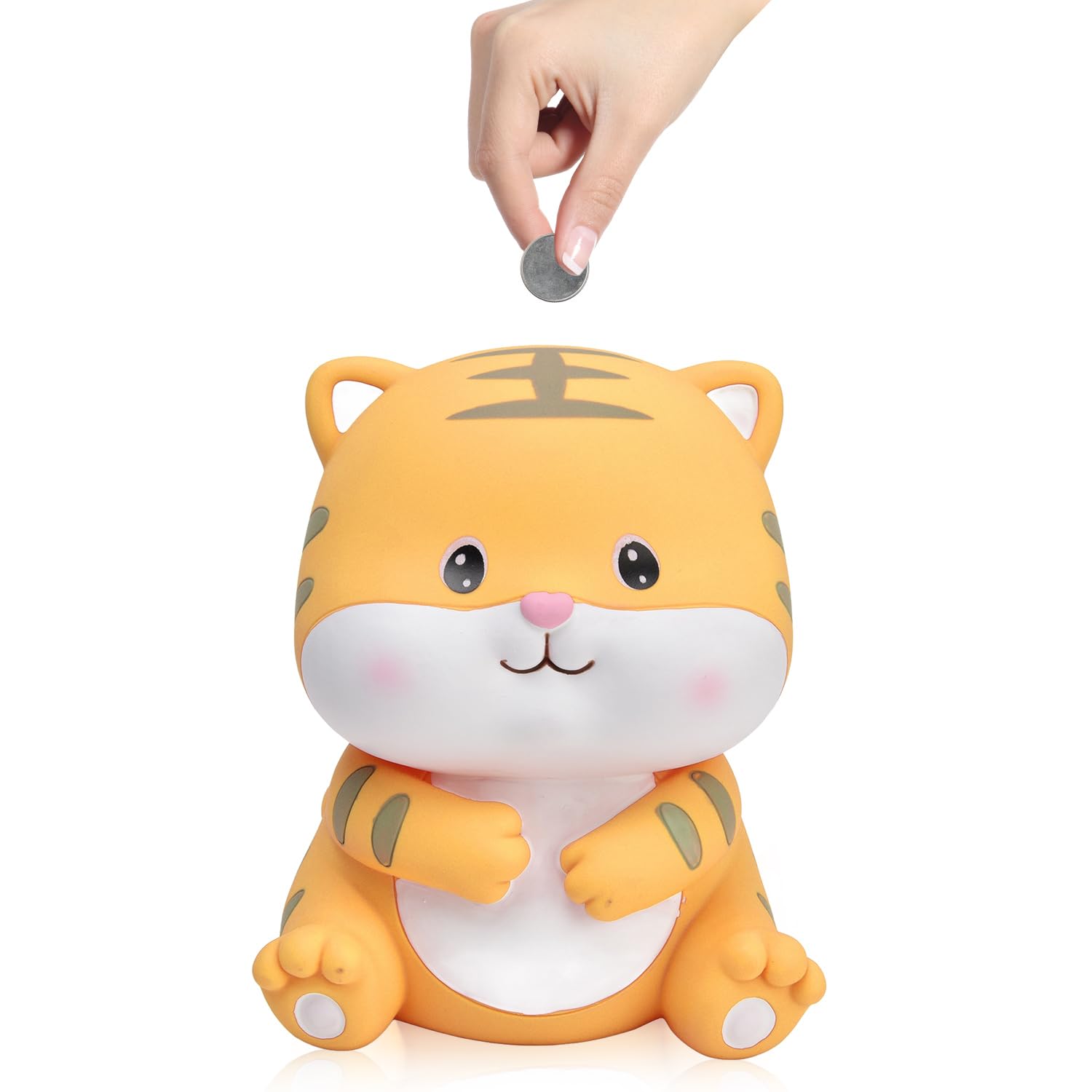 Tissting HOME DECORATION tirelire tigre vinyle 14cm orange