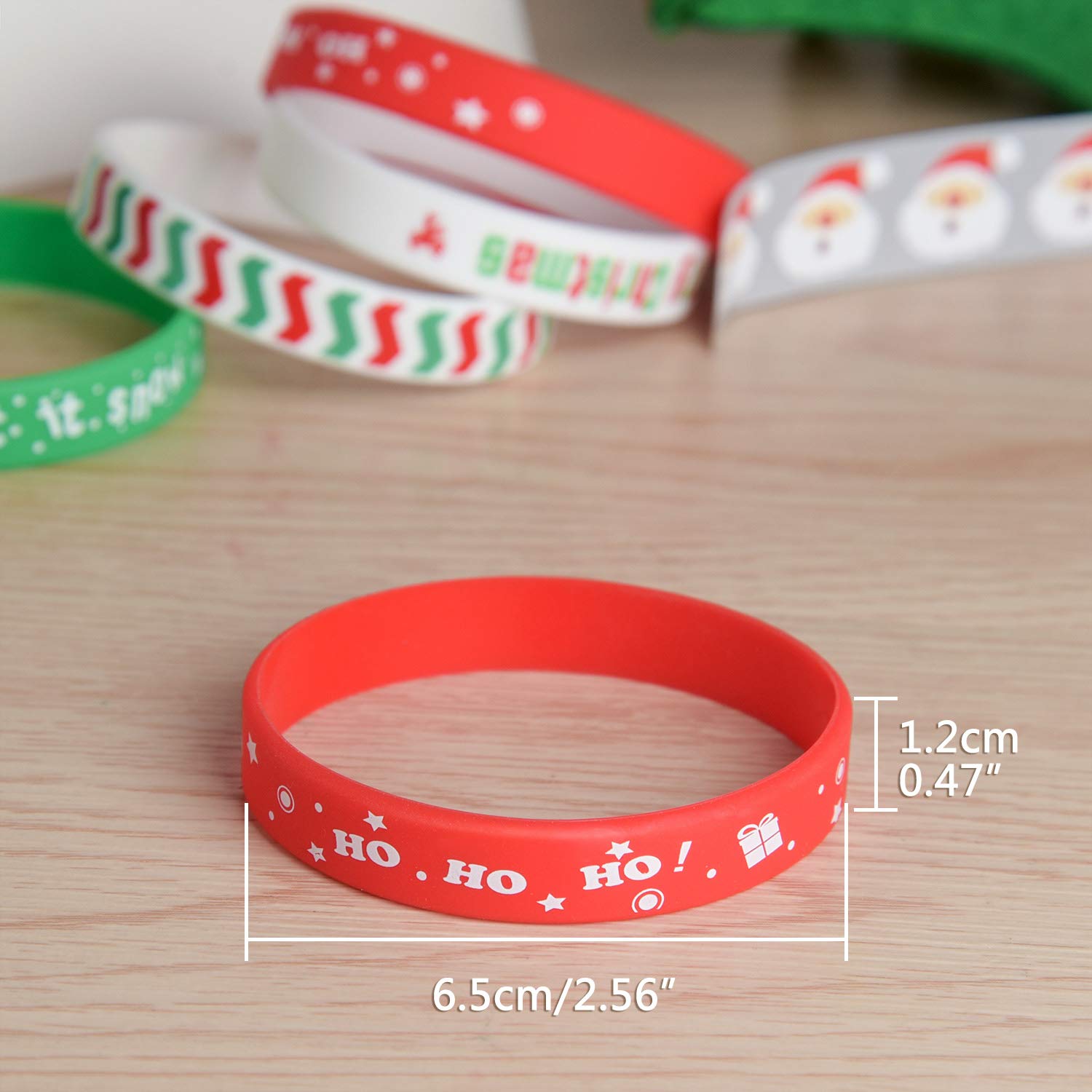 FEPITO Party Decorations bracelets silicone Noël lot 70