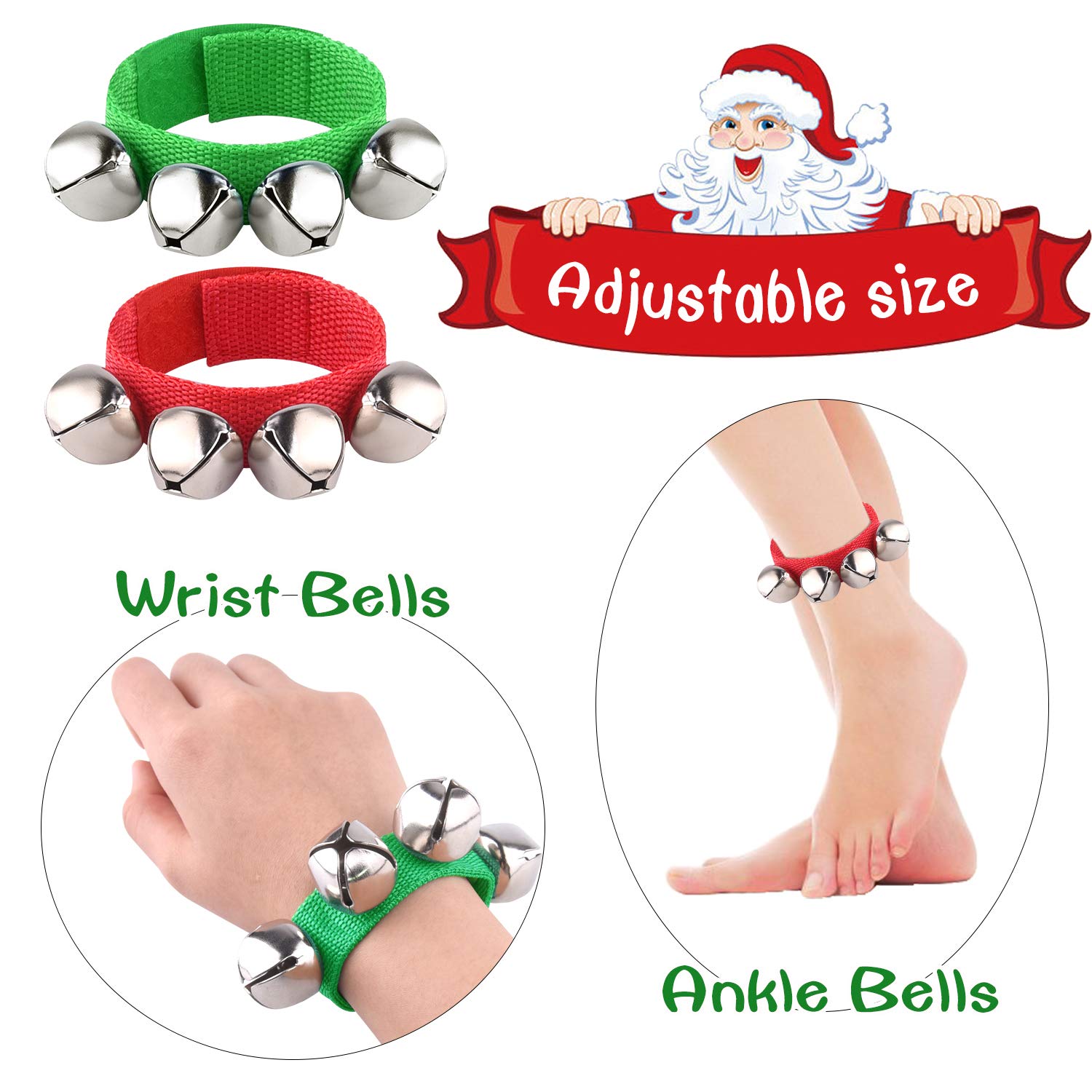 FEPITO Party Decorations bracelets cloches jingle 36 pcs 12 couleurs