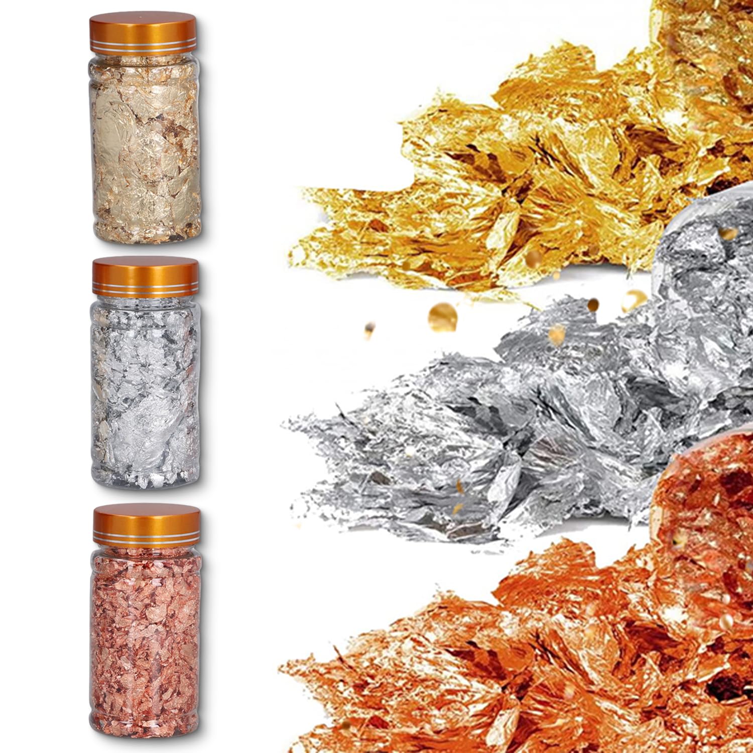 Tissting DIY flocons feuille d'or dorure 3 flacons