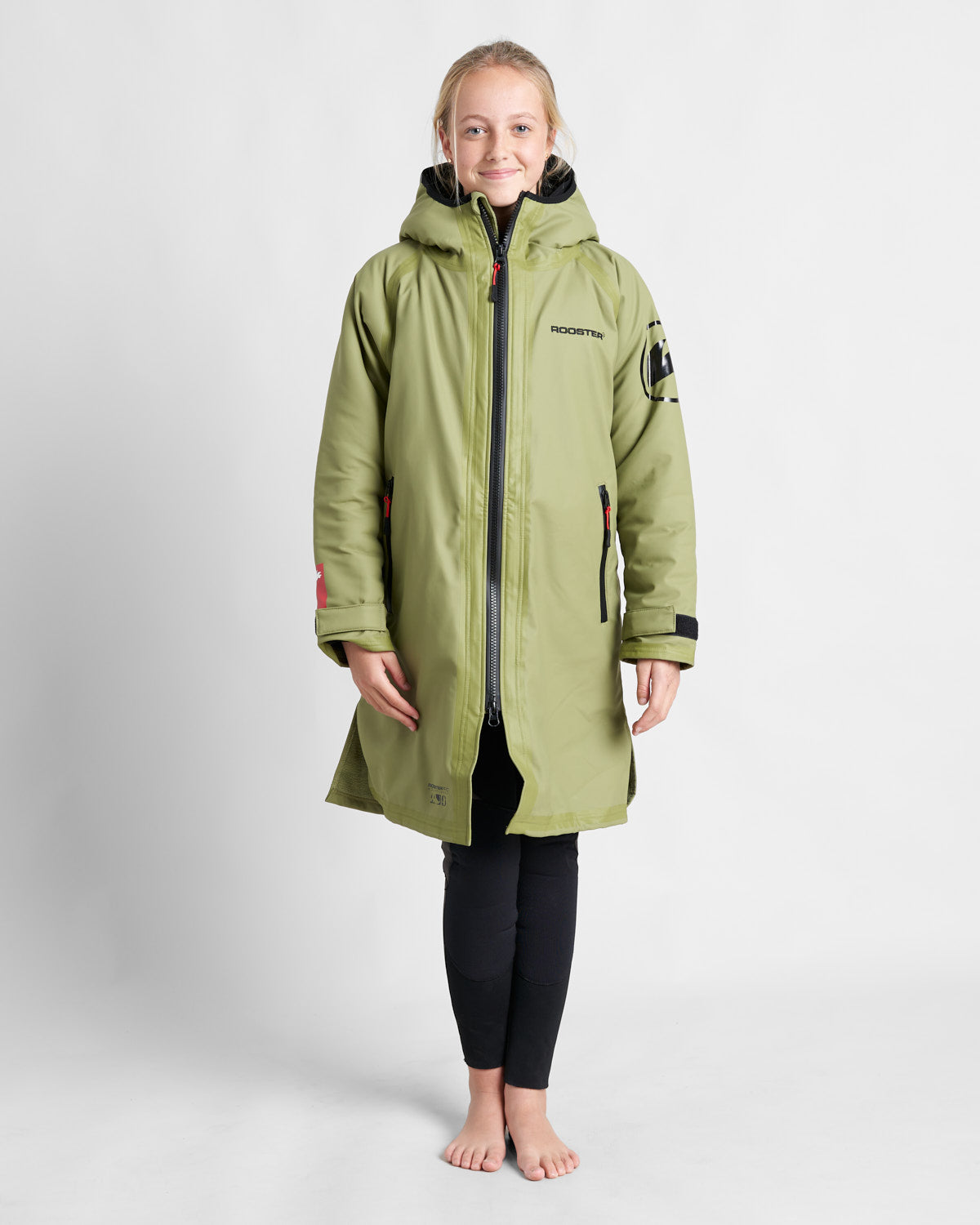 Rooster Aquafleece Robe parka change junior Noir/Bleu
