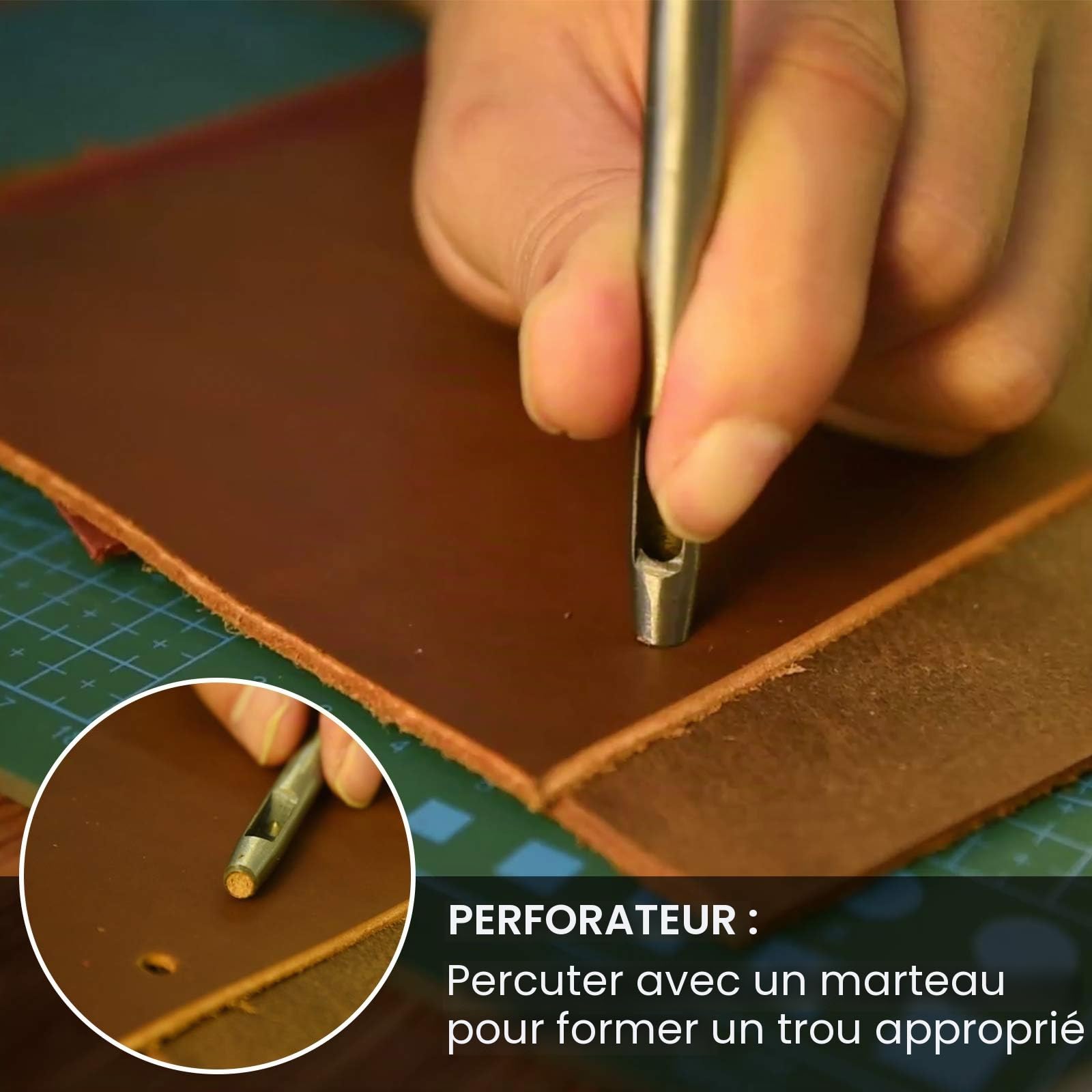 FEPITO kit outils cuir 58 pièces couture main