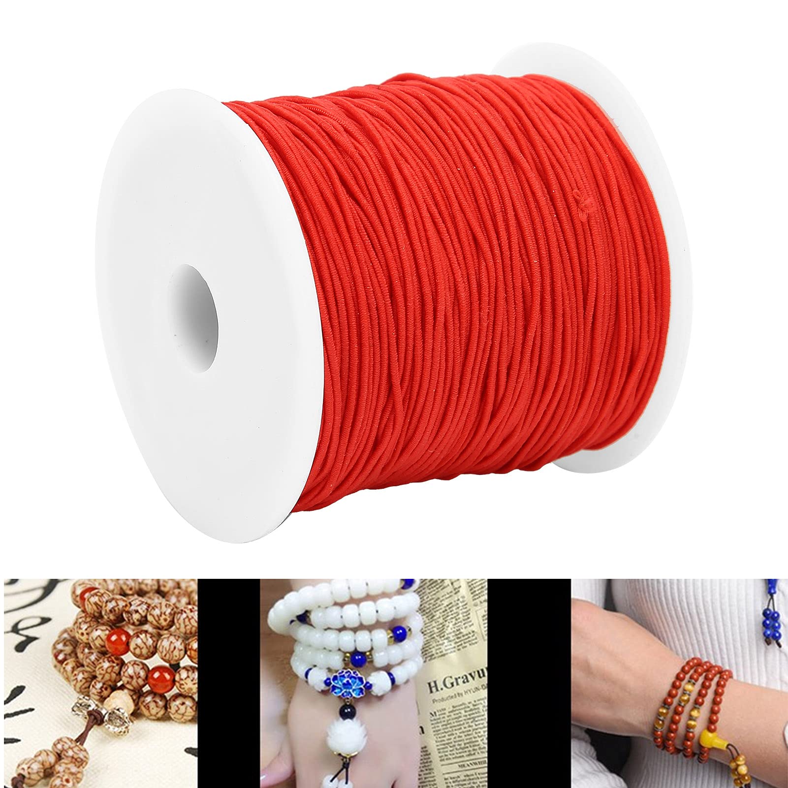 Tissting Fil élastique rouge 1mm 100m bracelets bijoux