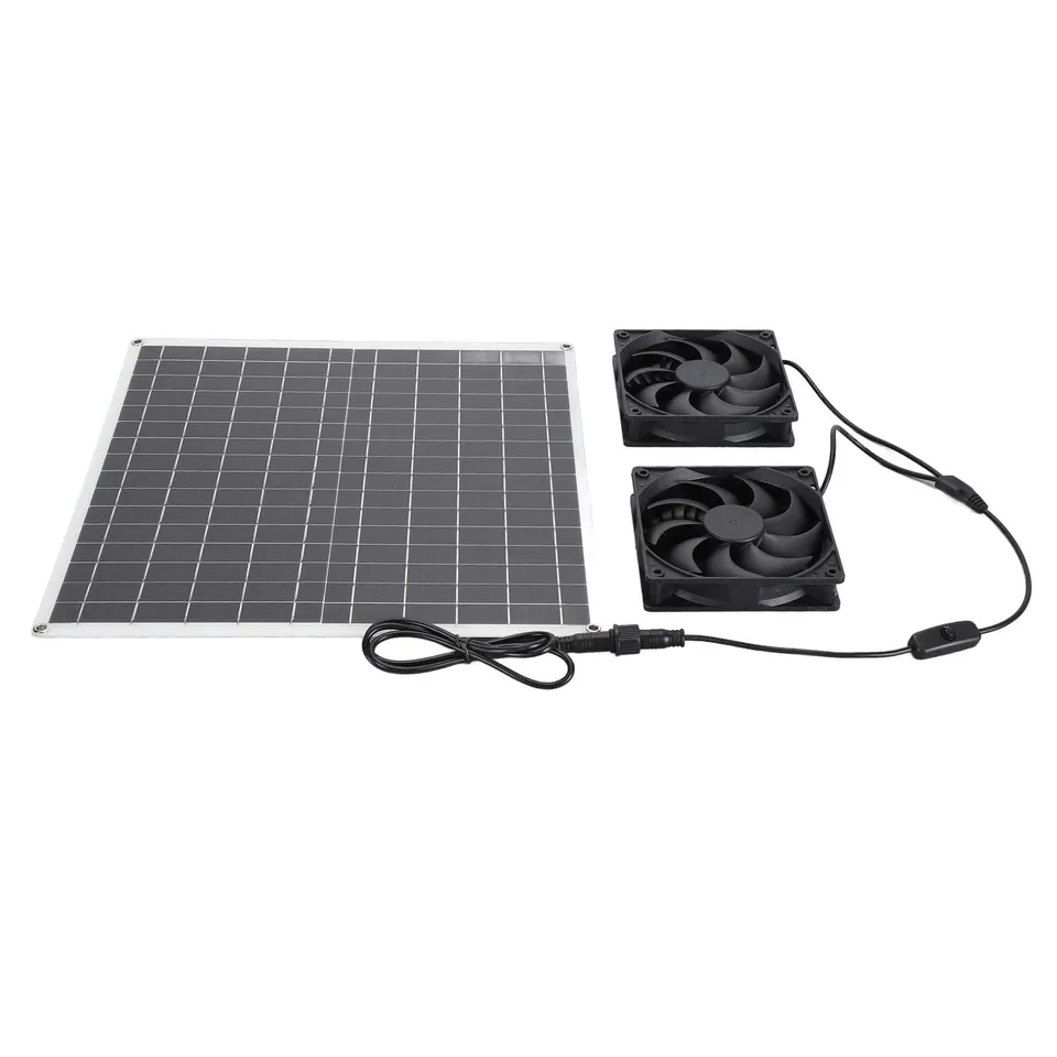 FTVOGUE Kit Ventilateur Solaire Double 20W IP65