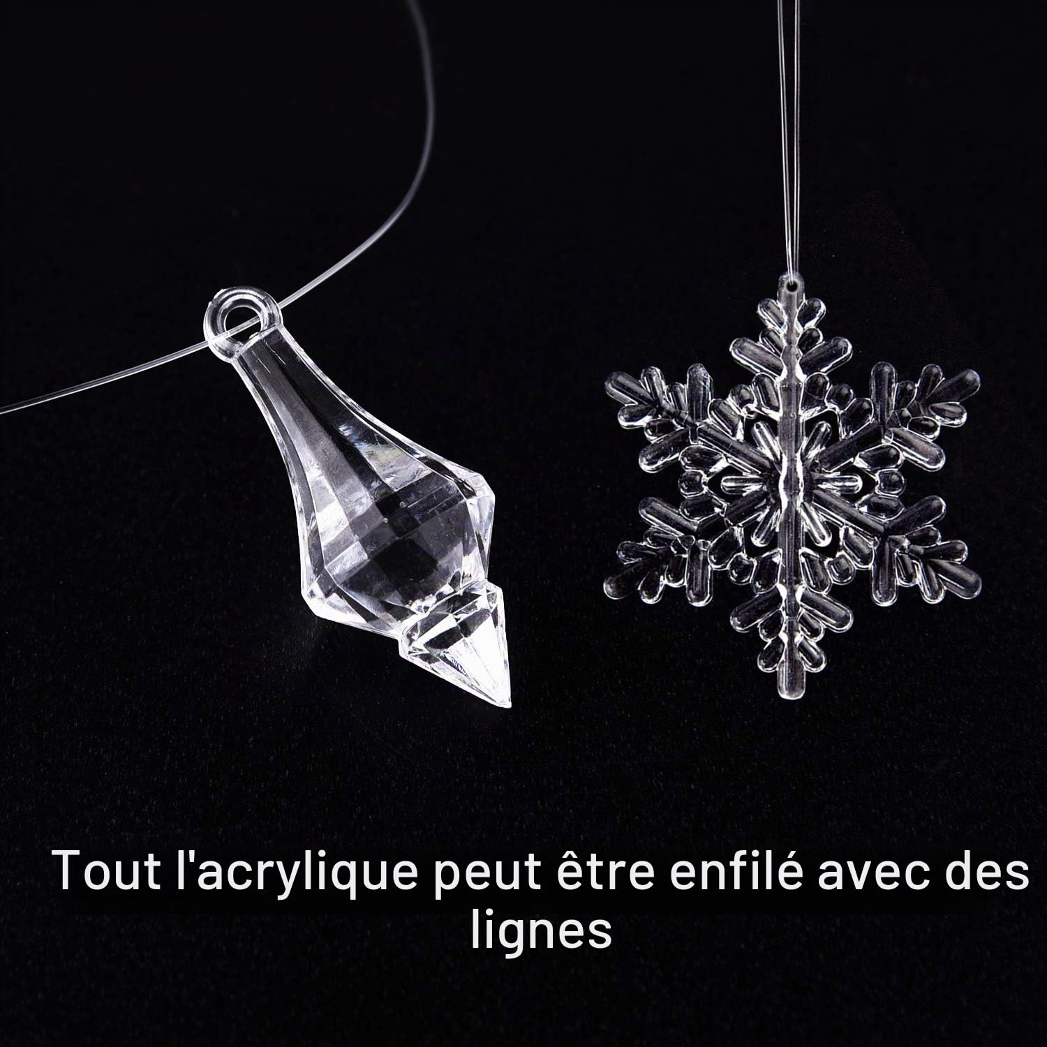 FEPITO Décoration Noël Acrylique 85 Pièces Flocons Glaçons