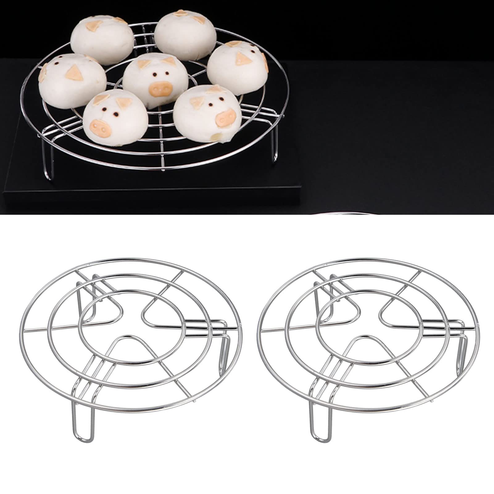 Tissting Grille Vapeur Inox Ronde 15,5 cm Lot de 2