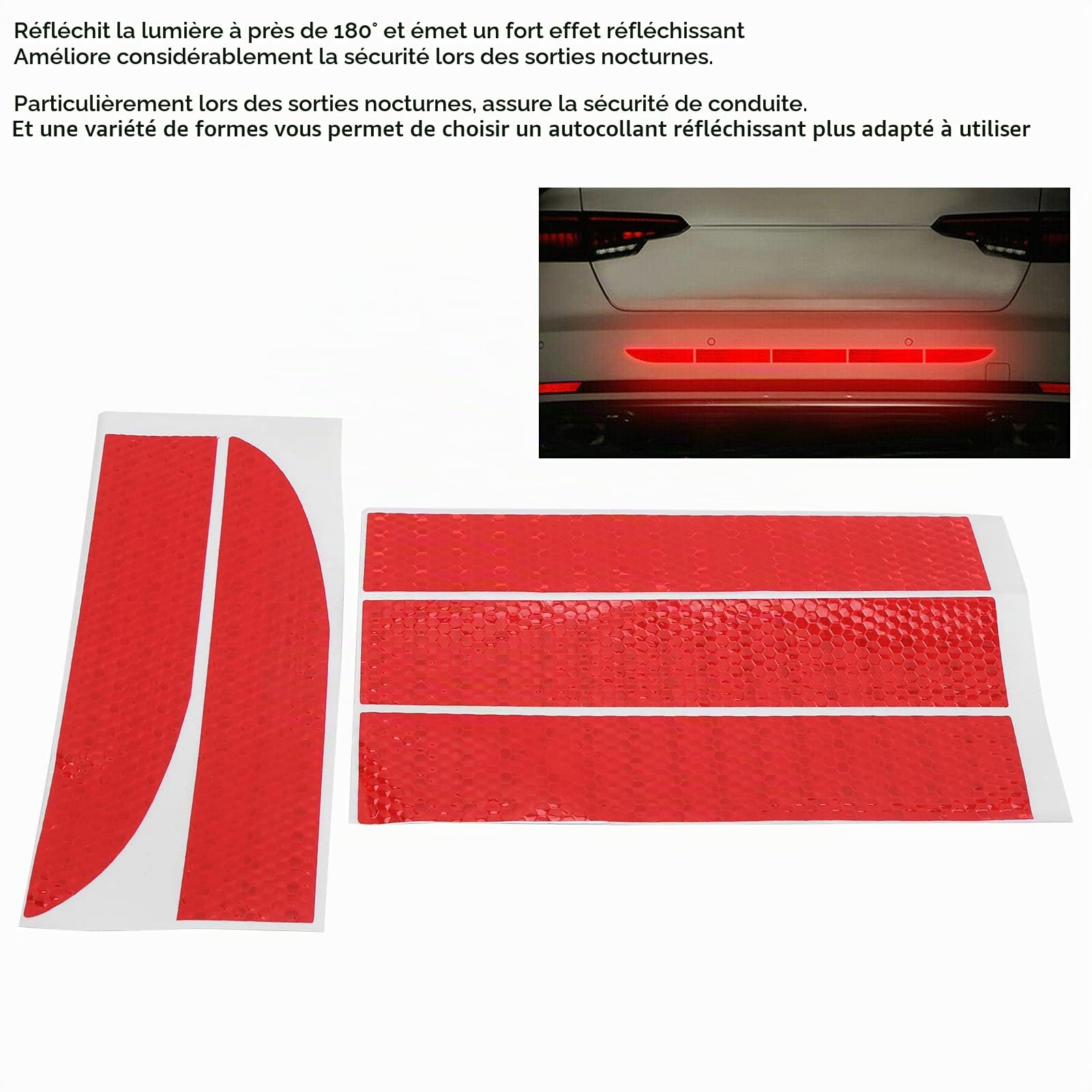 Tissting Vehicle Boat Accessories Bande Réfléchissante Rouge Lot 5