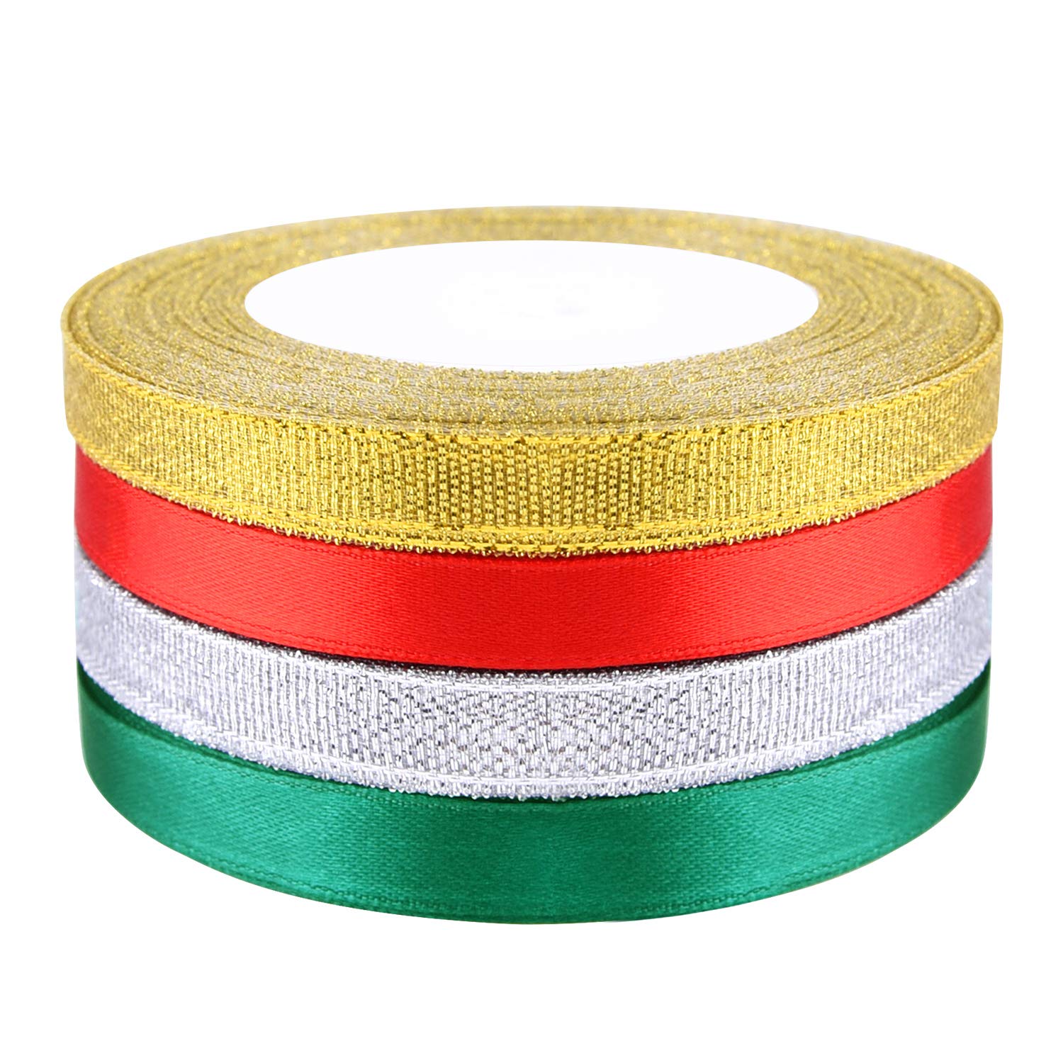 FEPITO ruban gros grain cerf sapin rouge vert 2x25m