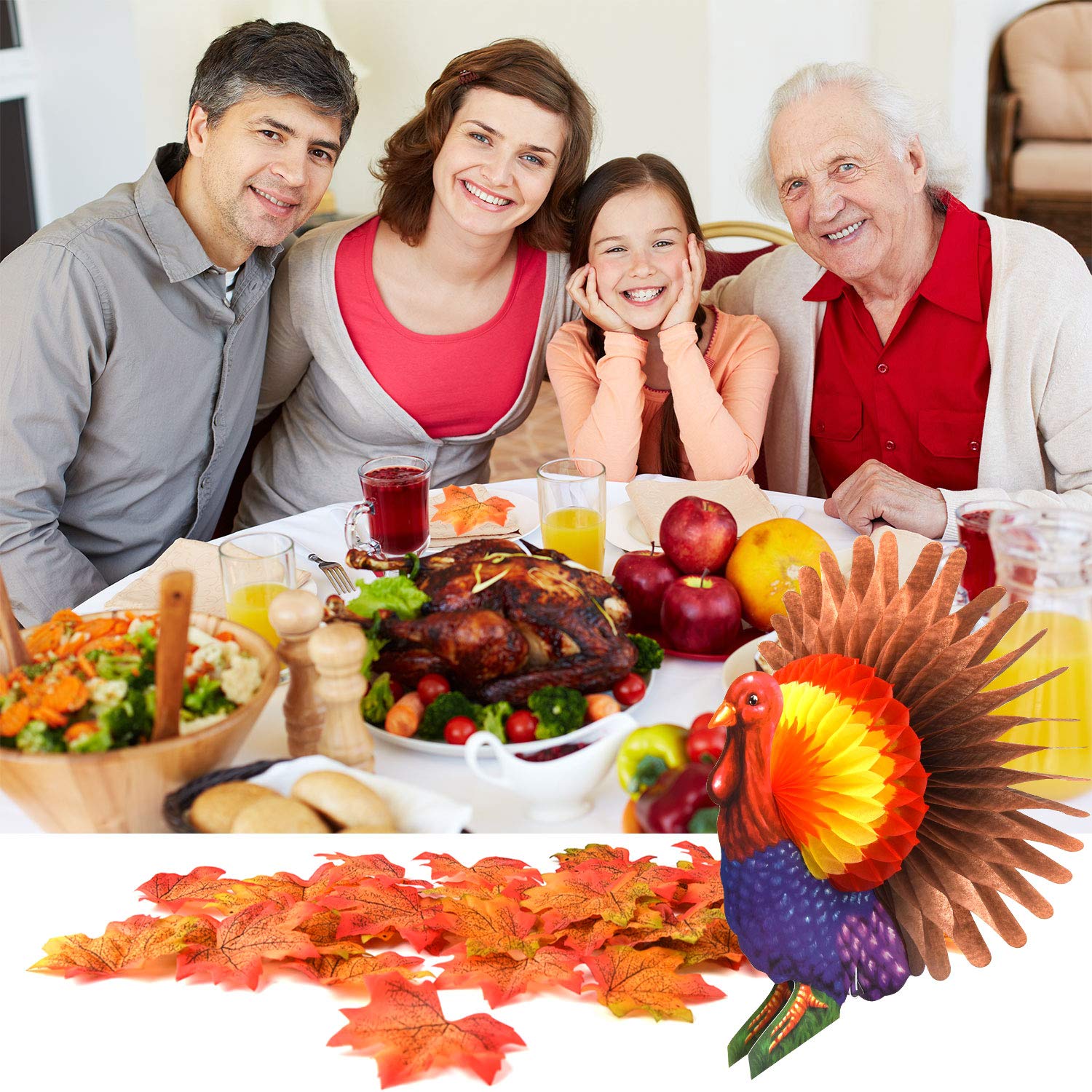FEPITO Give Thanks Kit Déco Automne Thanksgiving 203 Pcs